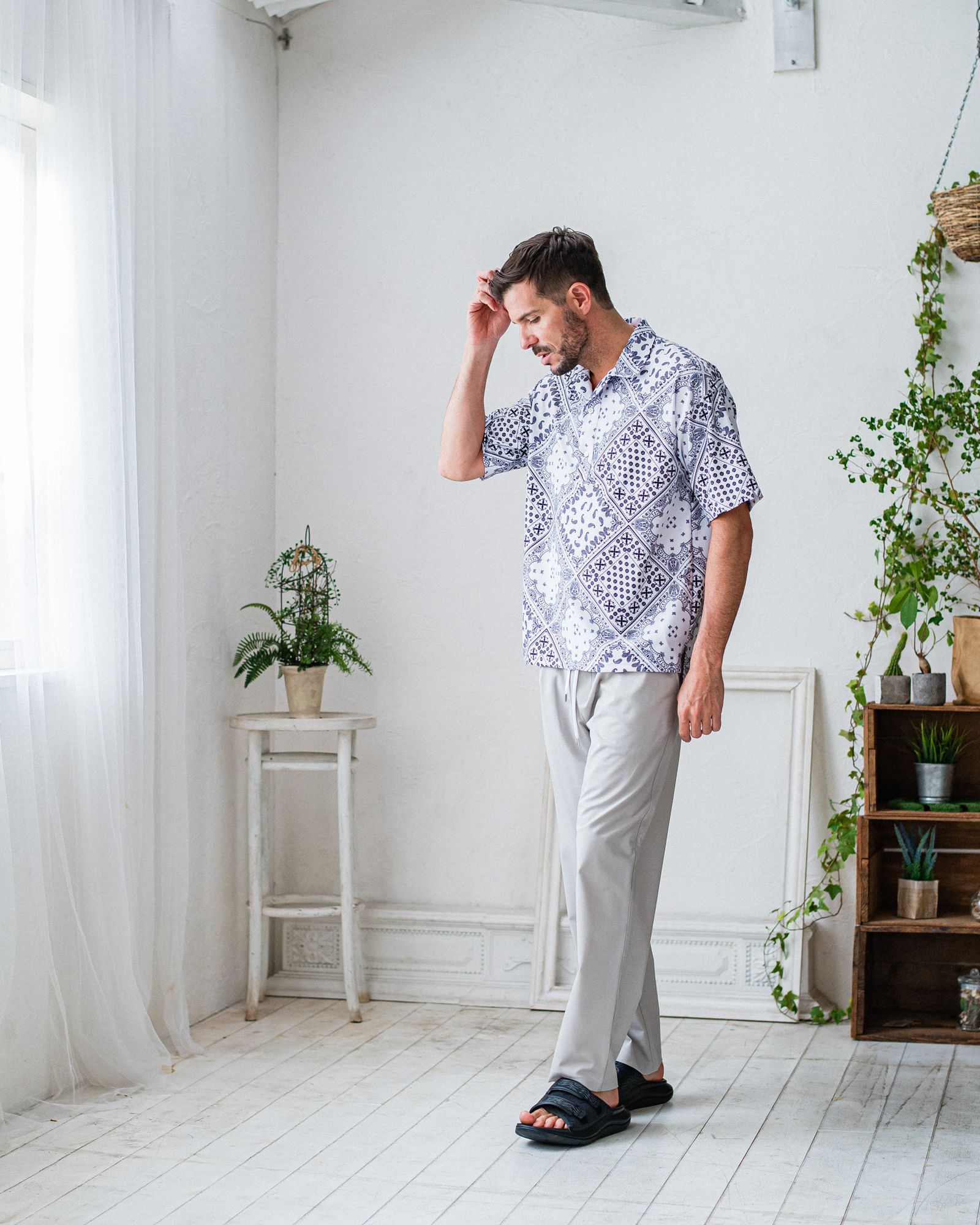 CHRIS EASY WIDE TUCK PANTS / RC32-ST-016WT / ワイドタックパンツ / グレージュ