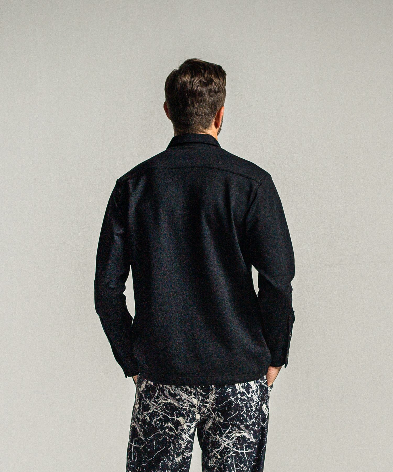 PULLOVER JERSEY SHIRT / RC34-SH-002 / 裏起毛ハーフジップシャツ / ブラック