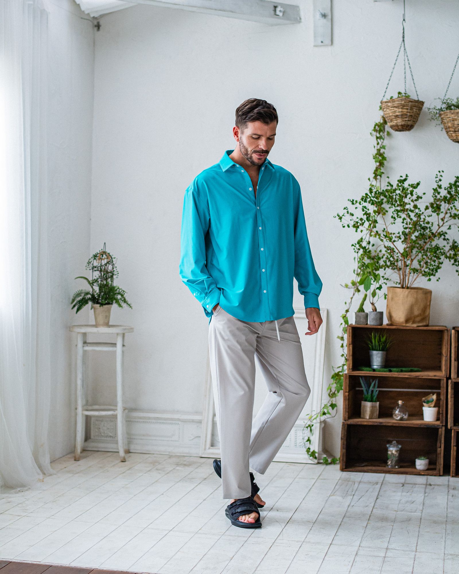 CHRIS EASY WIDE TUCK PANTS / RC32-ST-016WT / ワイドタックパンツ / グレージュ