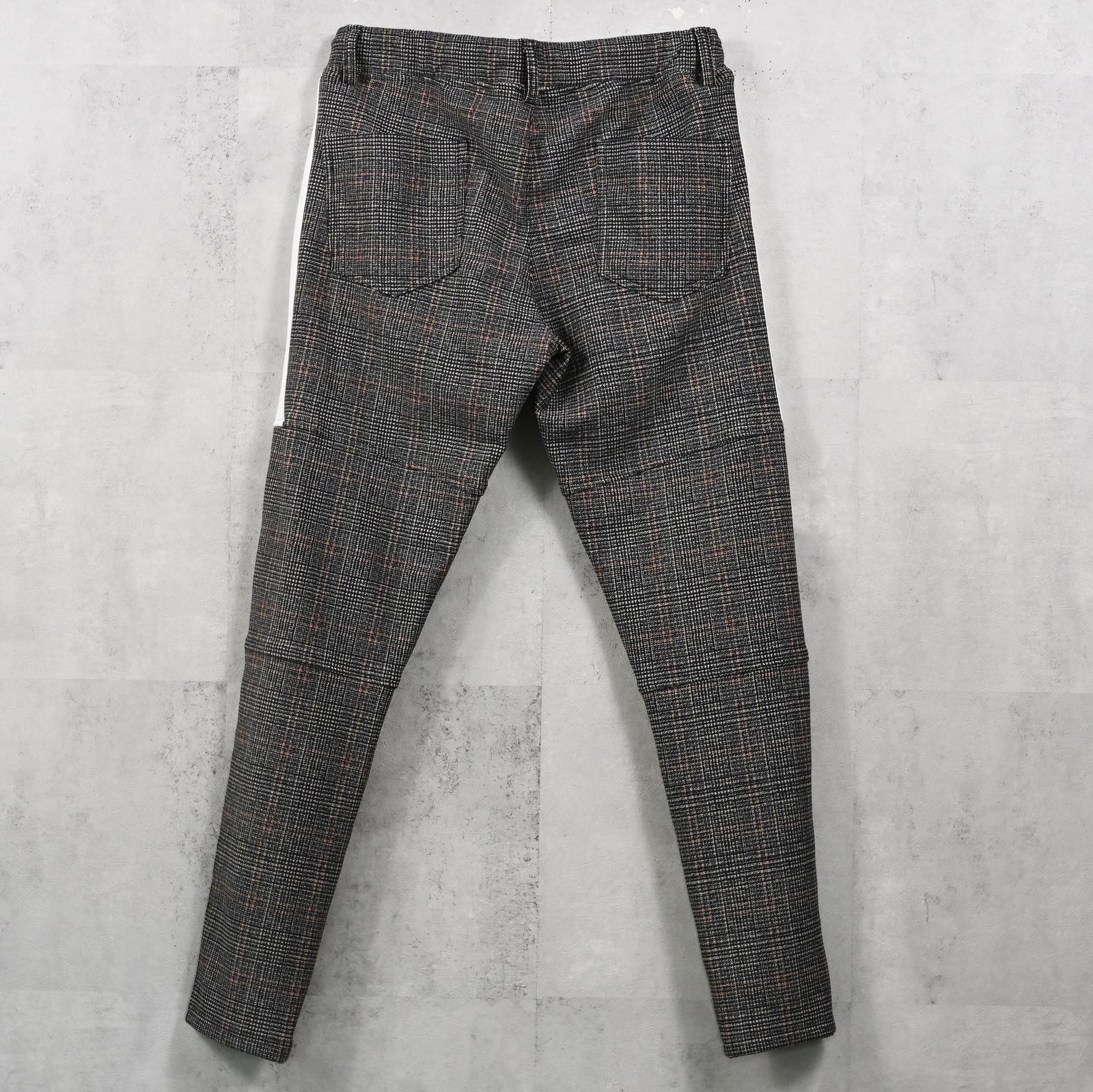 JT HEAT CHECK PT / RC42-ST-045 / 裏起毛切り替えラインタックパンツ / グレンチェック グレー×オレンジ (11月中旬入荷予定)