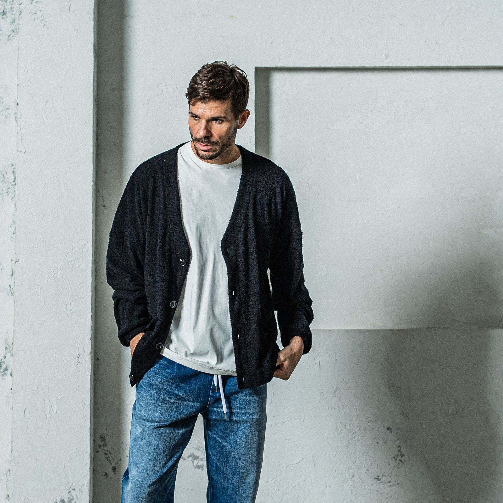 LEATHER POCKET OVER NYLON T / RC35-T-005 / レザーポケットナイロンビッグTシャツ / ホワイト