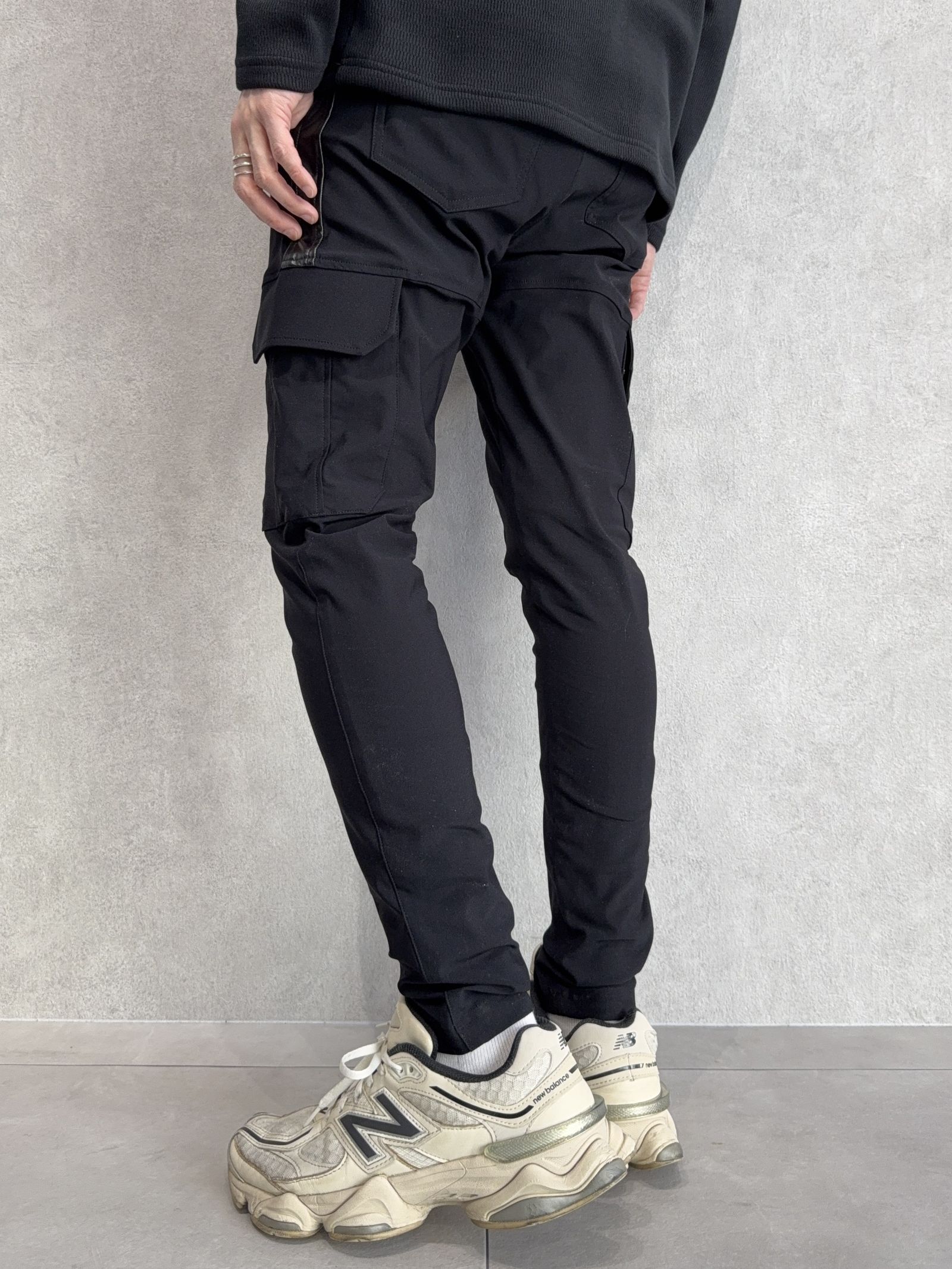 DARRELL CARGO PT / BASIC-ST-010 / レザーラインナイロンカーゴパンツ / ブラック×レザーブラック