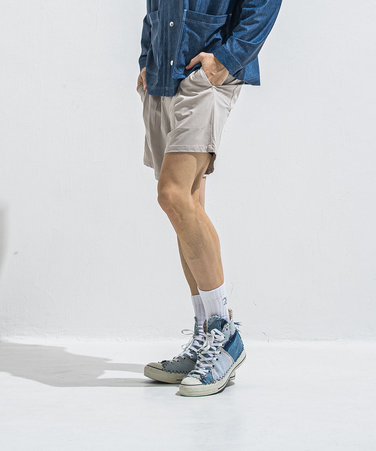 TV NYLON SHORTS / RC40-HP-004 / リラックスナイロンショーツ / グレージュ (6月上旬入荷予定)