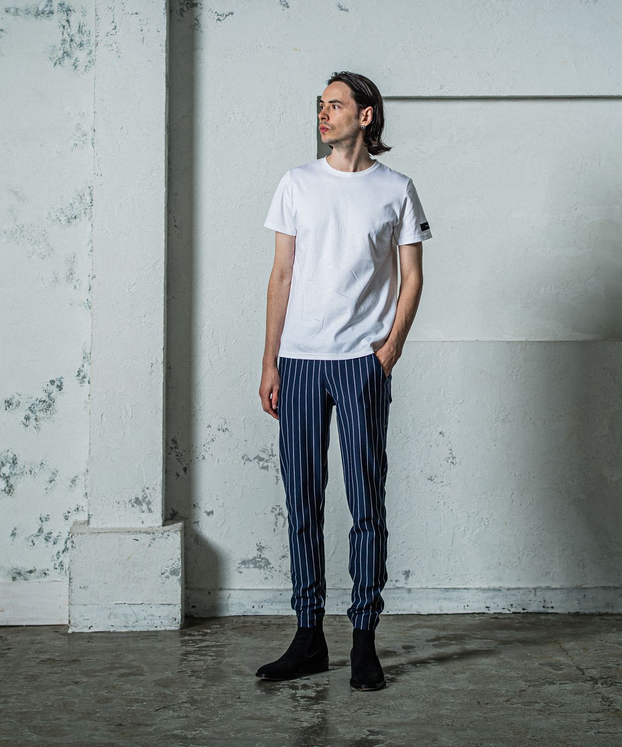 CHRIS EASY PANTS / RC35-ST-016 / イージーパンツ / ネイビーストライプ