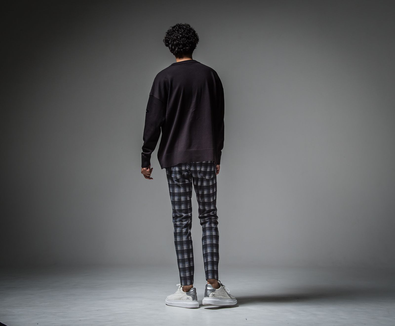 CHRIS EASY HEAT PANTS / RC30-ST-016H / 裏起毛イージーパンツ / ブラック×ブルーチェック