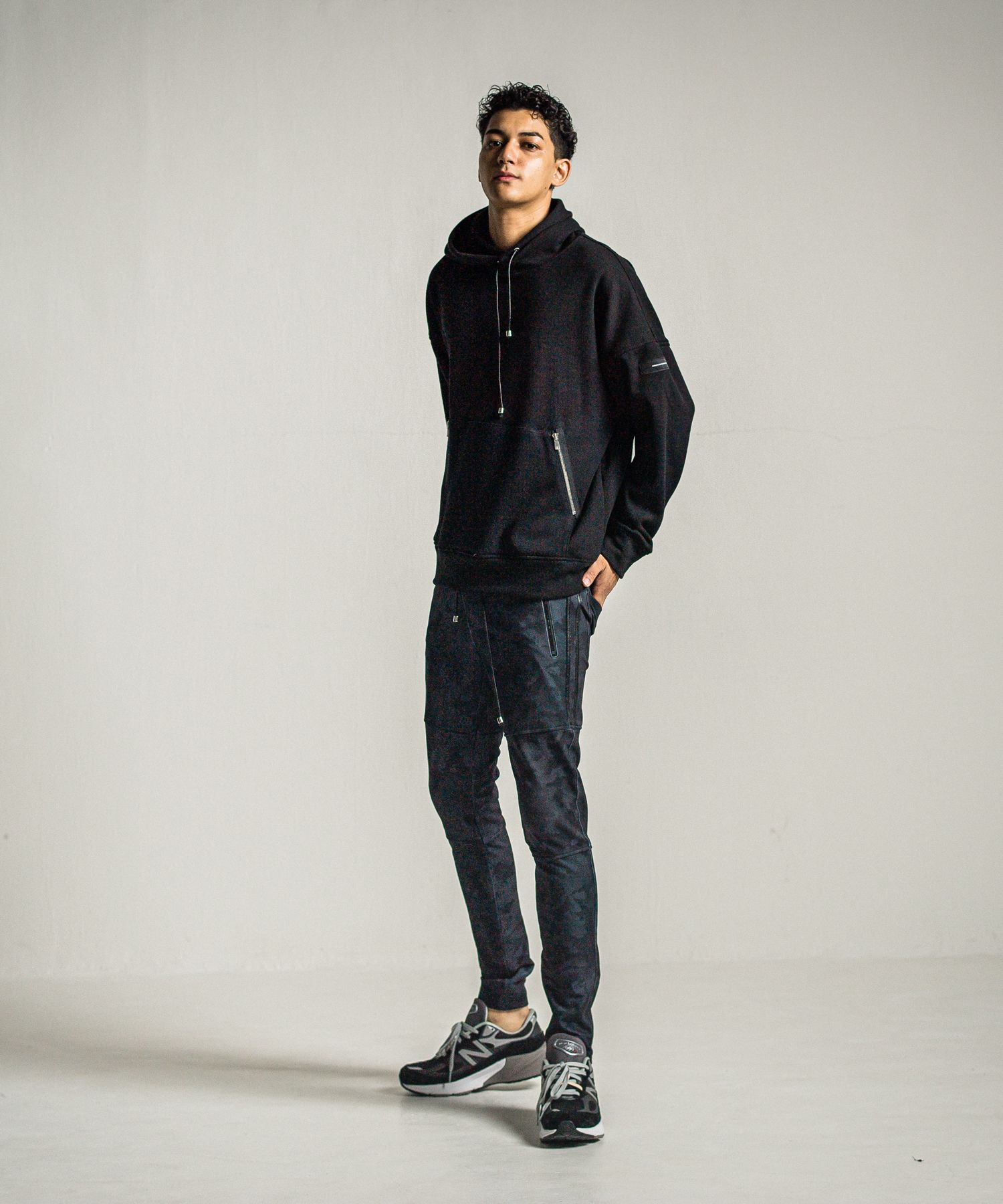 SHAGGY FLEECE THERMAL PULLOVER HOODIE / RC34-C-003 / 裏起毛サーマルパーカー / ブラック