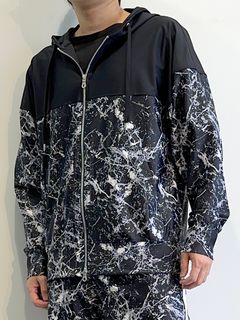 PAISELY RUSH OVER ZIPUP HOODIE / RC32-C-001 / ラッシュガードパーカー / ペイントブラック