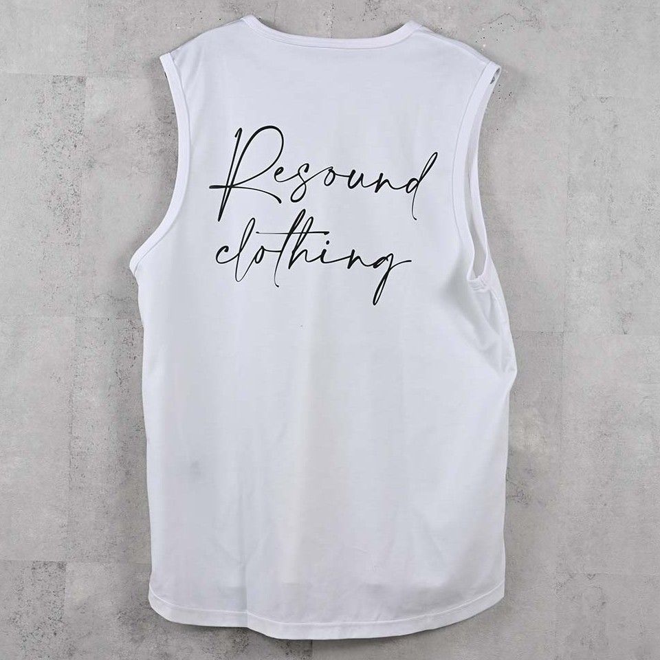 OVER NO SLEEVE / RC40-T-010 / バックロゴメッシュノースリーブ / ホワイト (6月上旬入荷予定)