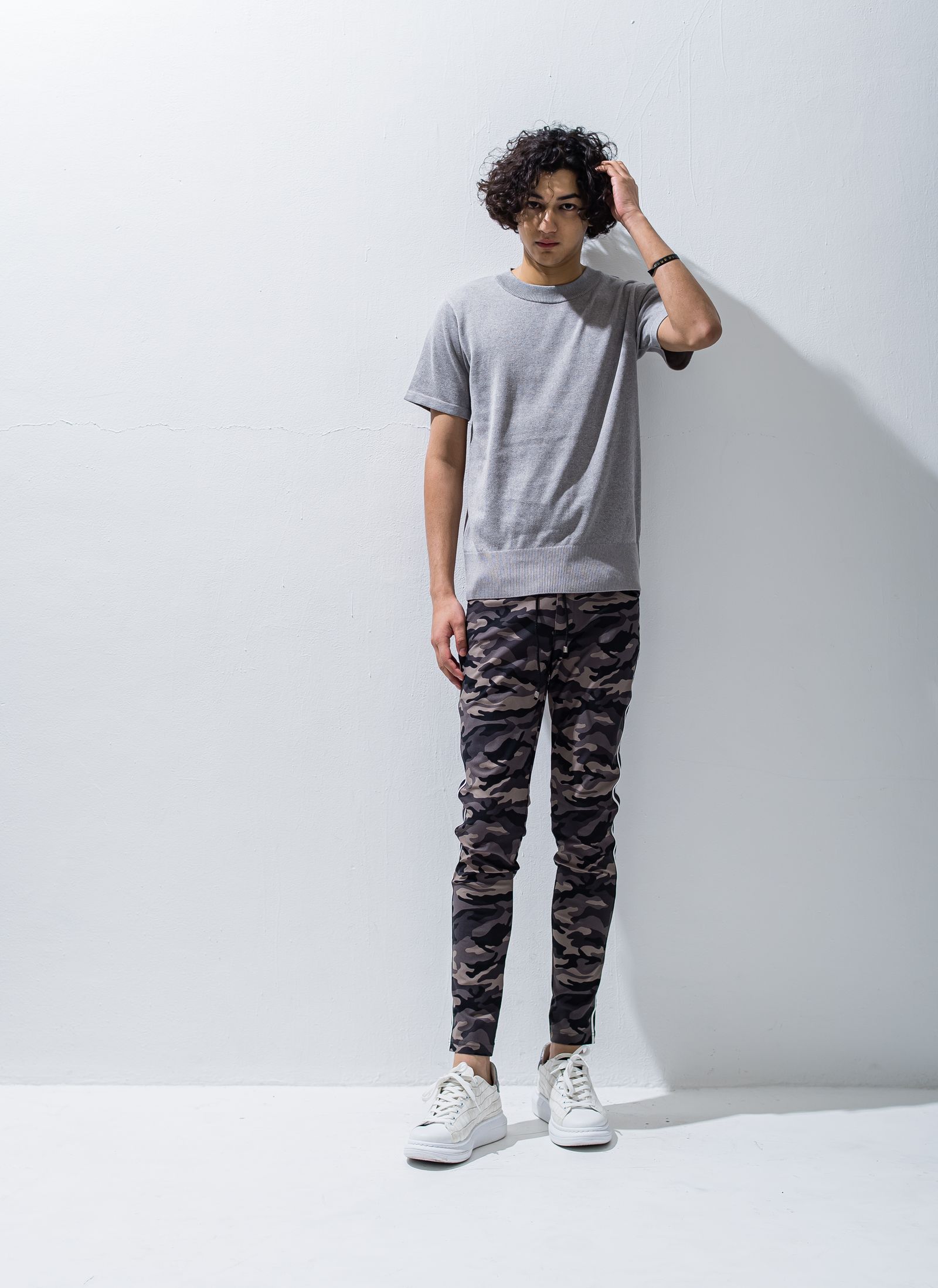 SILK HALF KNT / RC28-K-001 / 無地半袖サマーニット / グレー※