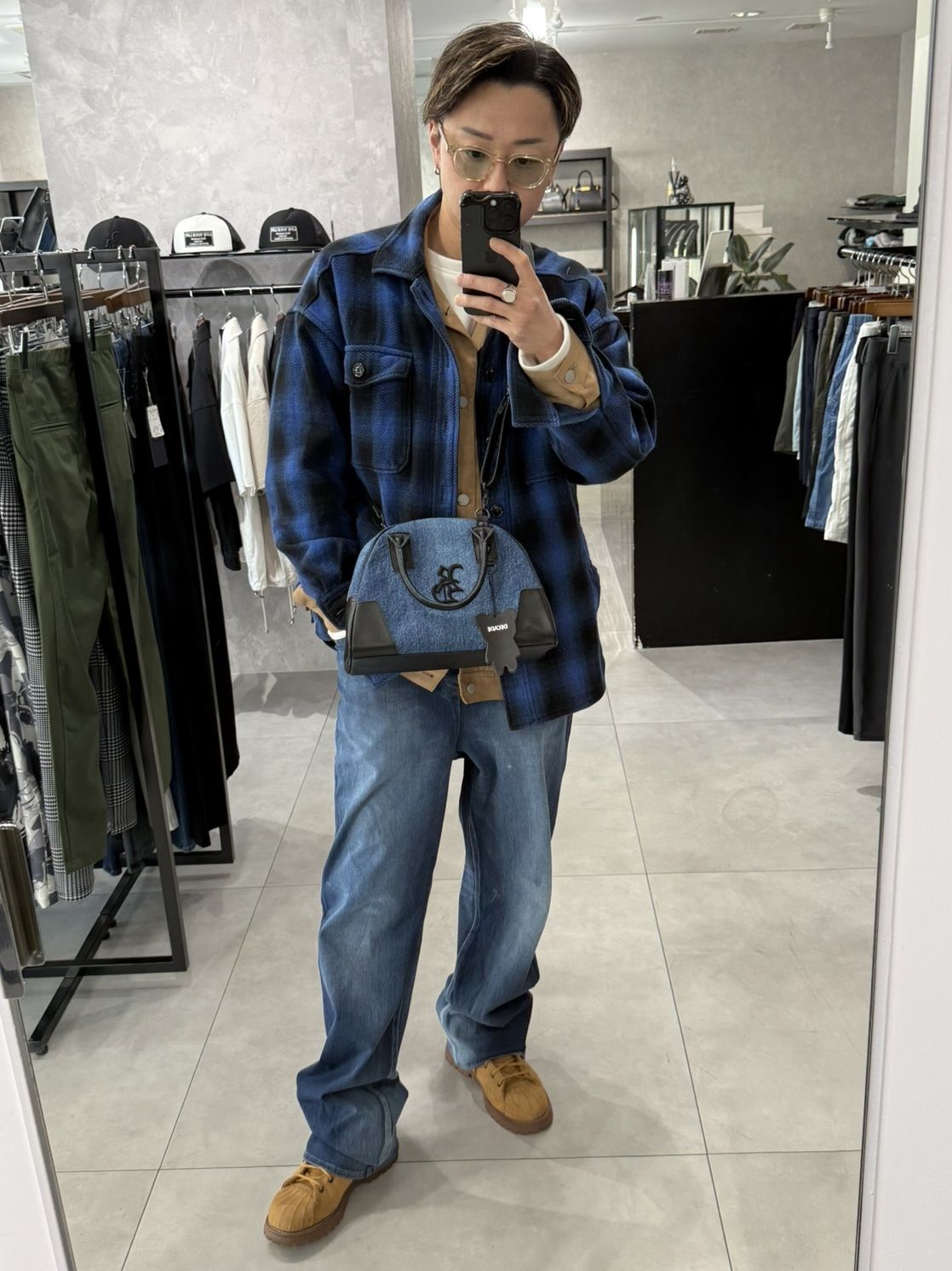 DENIM MINI BOSTON BAG / RC40-BAG-002RD / デニムミニボストンショルダーバッグ / デニム (5月中旬入荷予定)