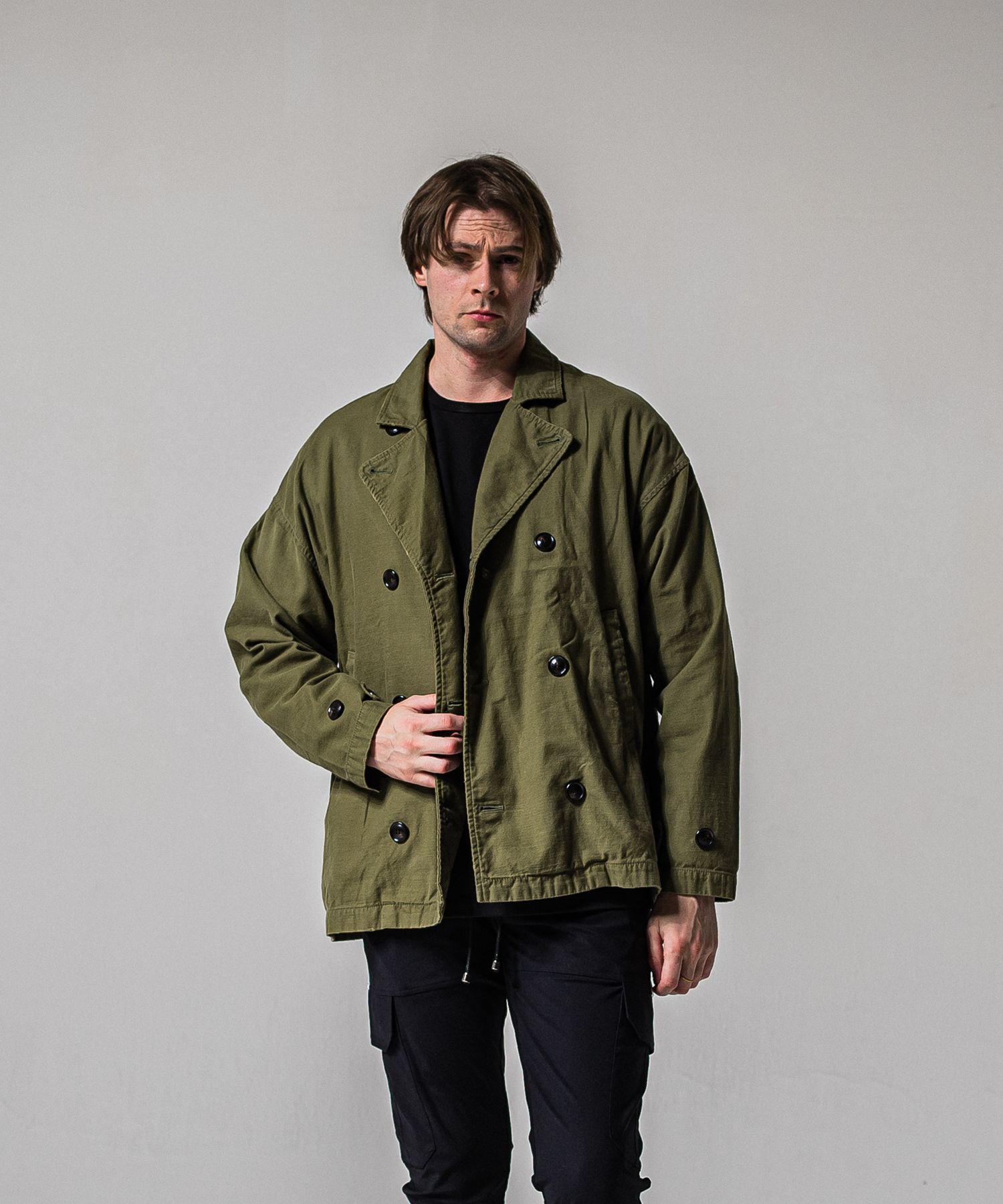 MV OVER PCOAT / RC39-JK-006 / ミリタリーピーコートジャケット / カーキ (2月上旬入荷予定)