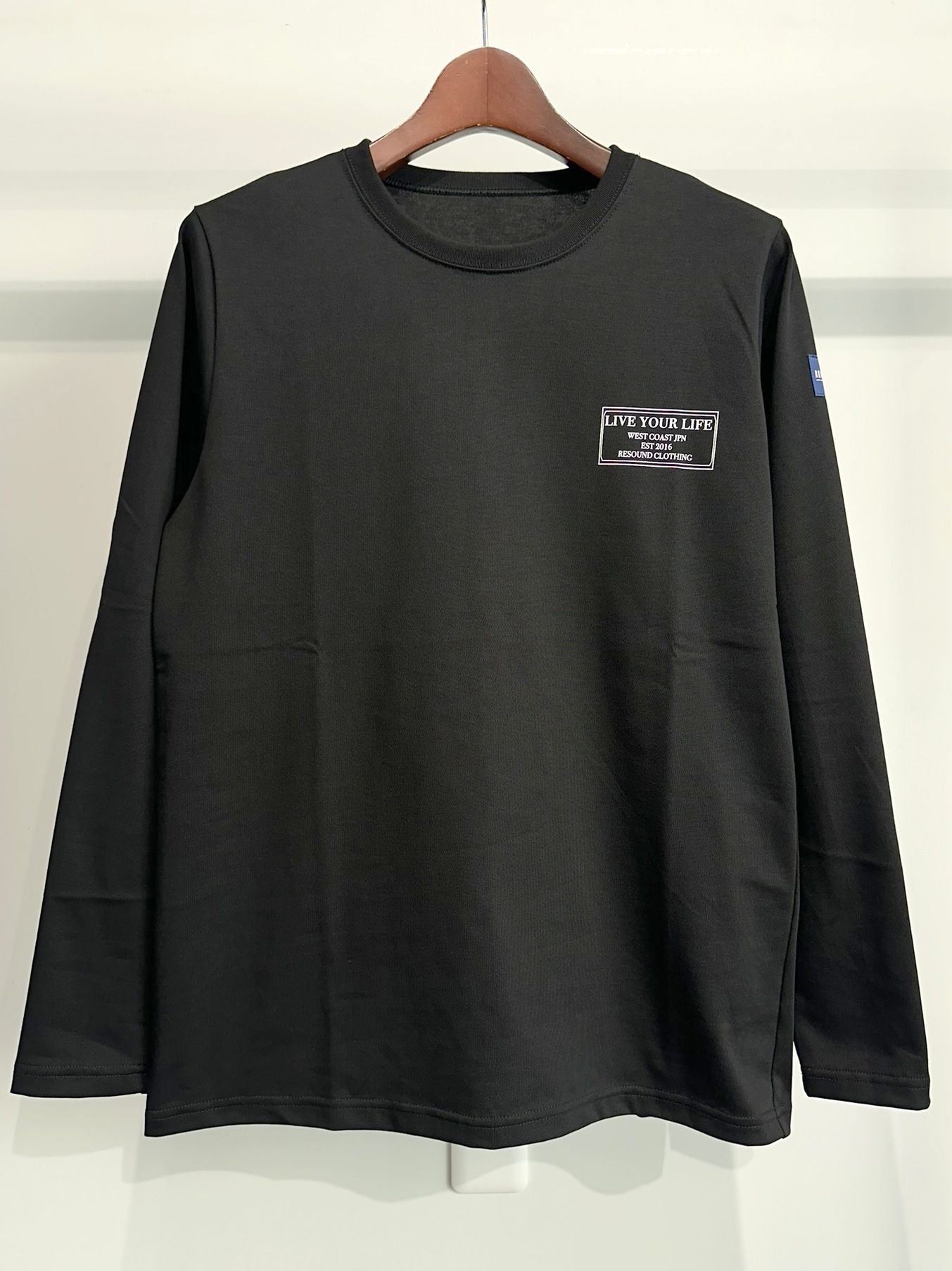 CREW LONG SLEEVE TEE / RC33-T-002 / バックプリント長袖Tシャツ / ブラック