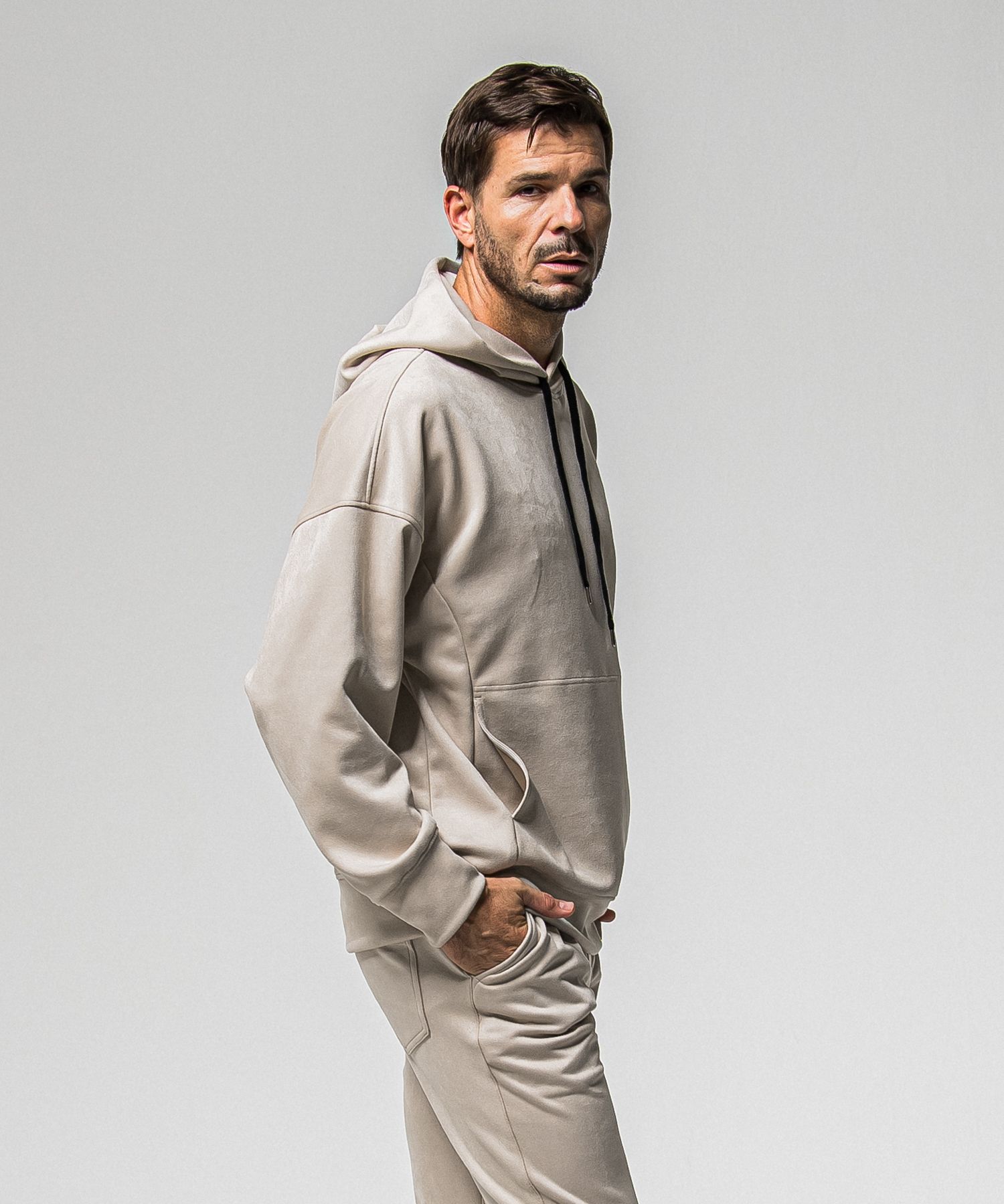 SUEDE LOOSE HOODIE / RC38-C-006 / スエードパーカー / グレージュ (1月上旬入荷予定)
