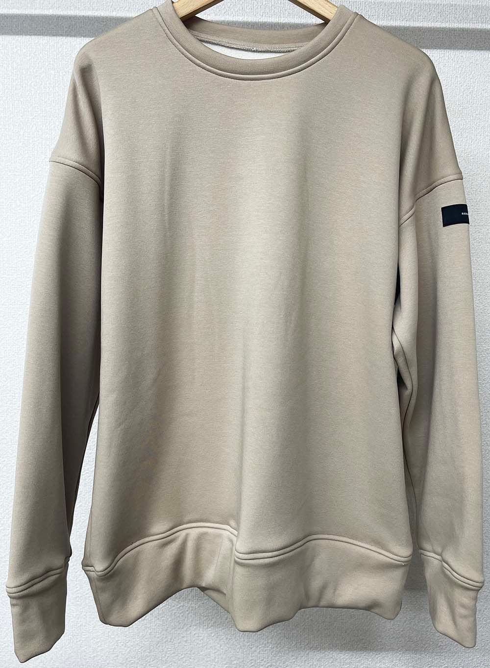 ID BACKROGO VELOURS FLEECE DROP TRAINER / RC26-C-002 / 裏起毛バックロゴトレーナー / ベージュ
