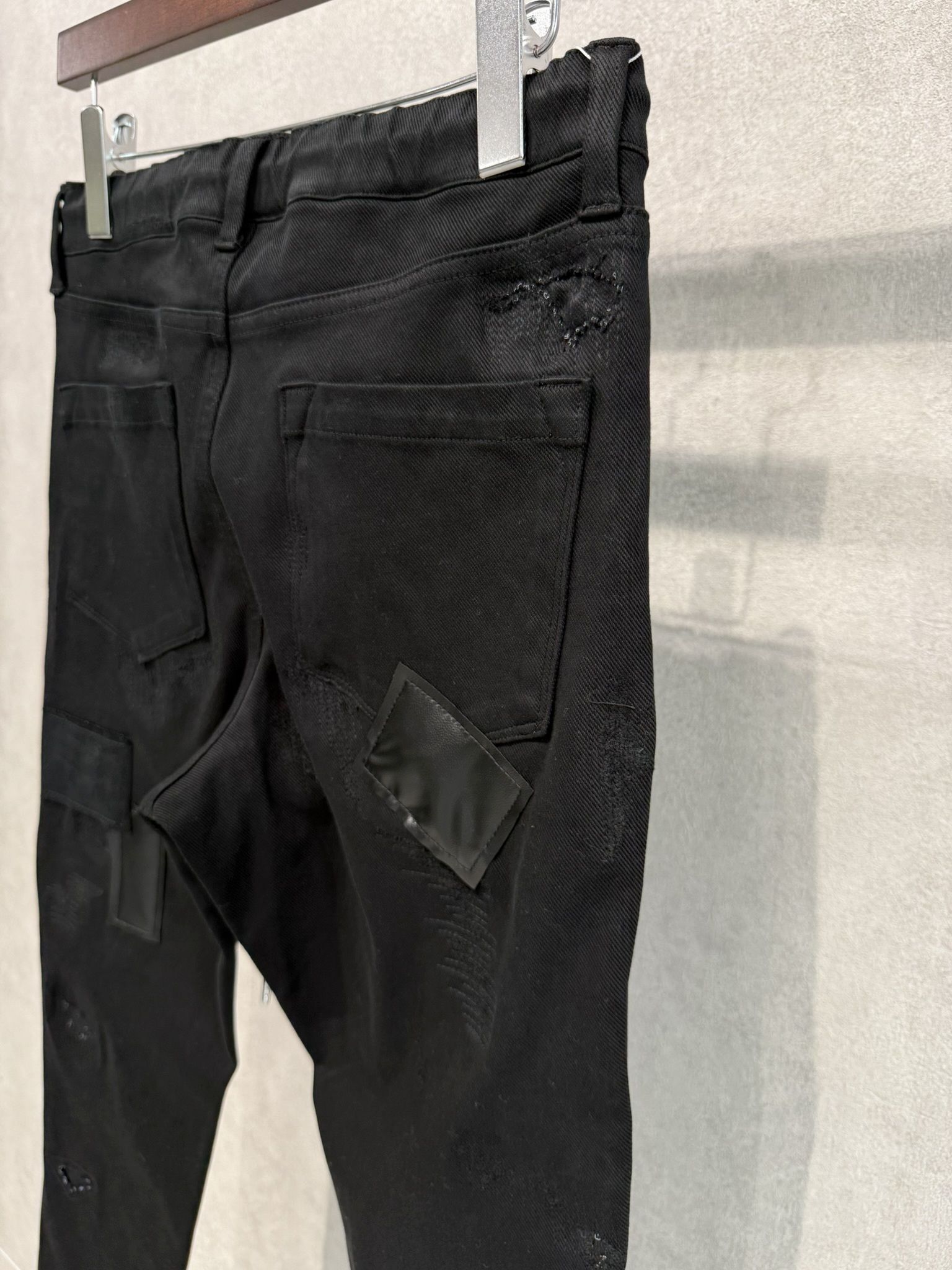MICK DENIM JERSEY / BASIC-ST-020 / デニムジャージテーパードパンツ / ブラックリメイク