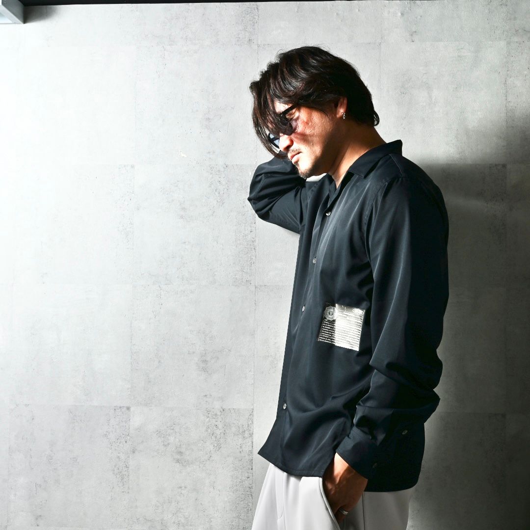 WILL SHIRTS / DP1-SH-001 / ウィルプリントオープンカラーシャツ / ブラック (3月中旬入荷予定)