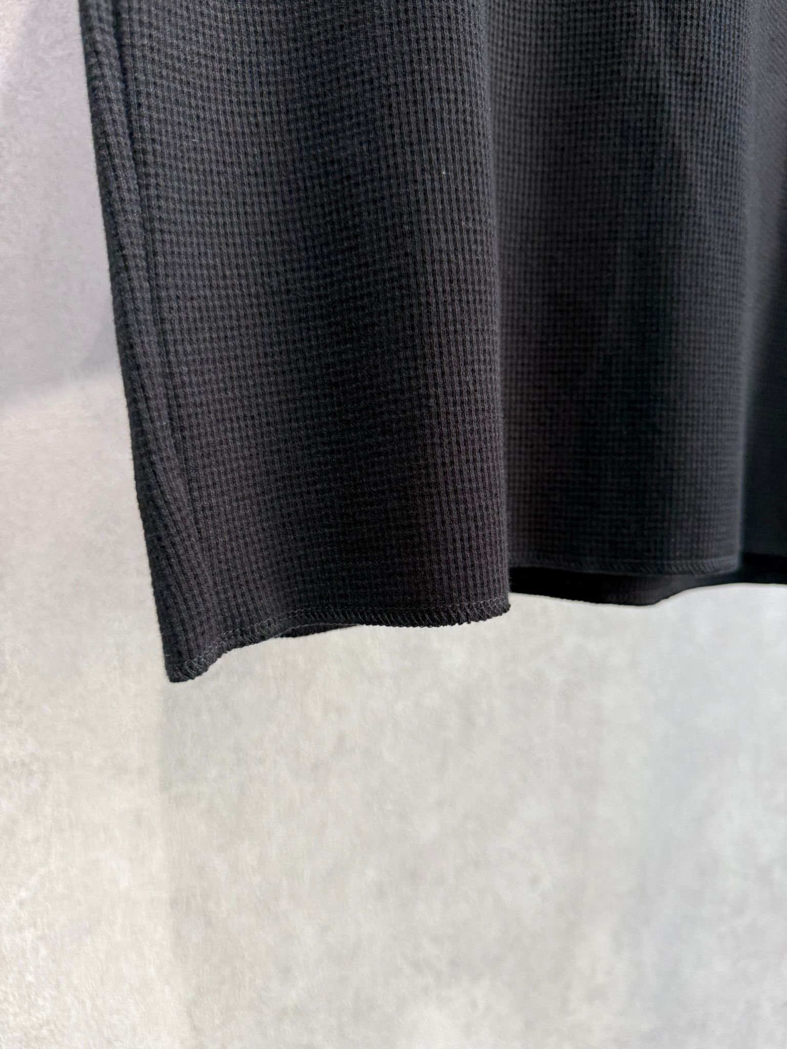 CUT OFF THERMAL TEE / RC39-T-003 / サーマルロールアップTシャツ / ブラック