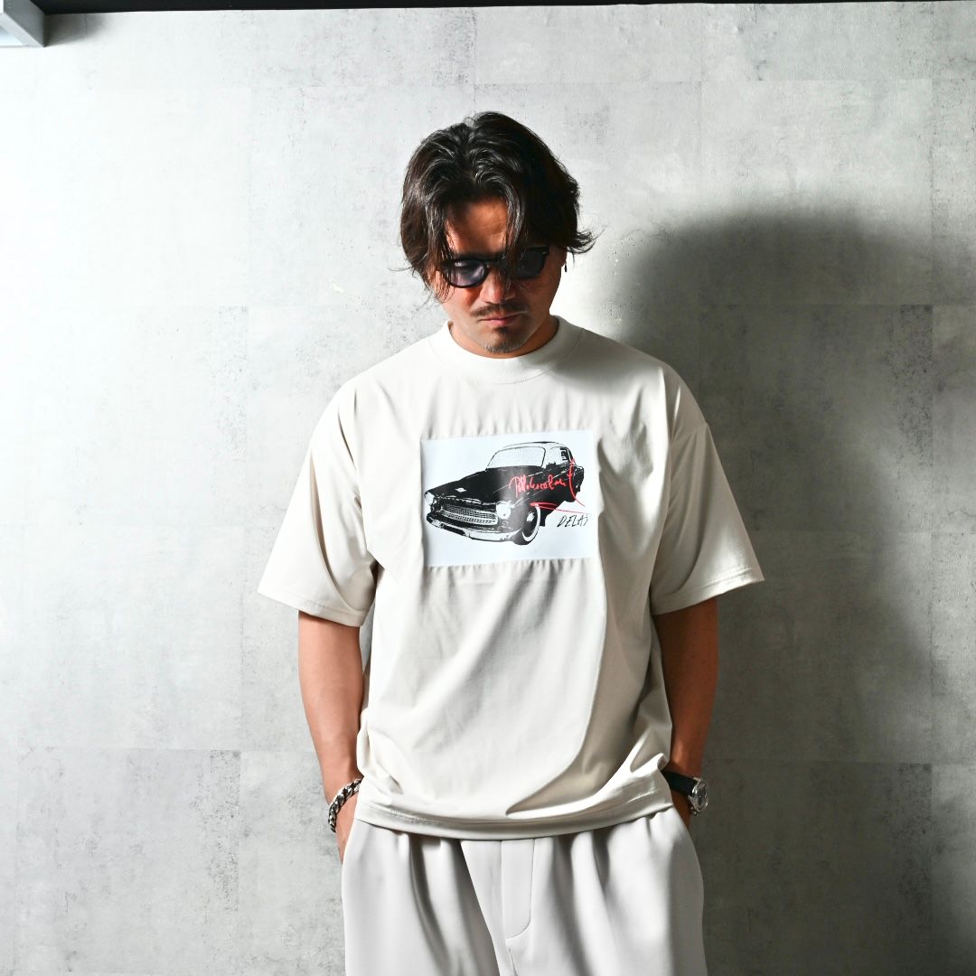 CAR OVER NYLON T / DP1-T-004 / カープリントナイロンビッグTシャツ / グレージュ (4月上旬入荷予定)