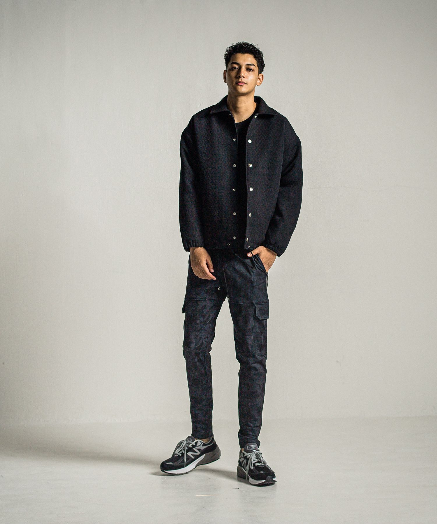 VELOURS FLEECE NEO THERMAL / RC34-C-001 / 裏起毛サーマルロングTシャツ / ブラック