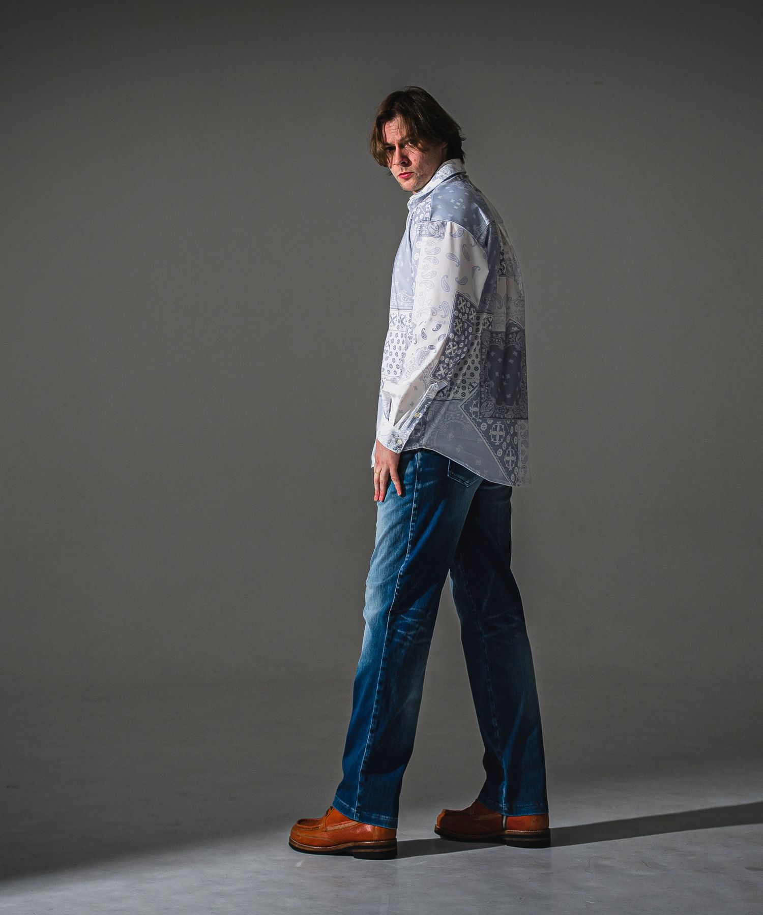 DENIM JERSEY WIDE PT / RC41-ST-016WTD / ライトオンスデニムジャージセミワイドパンツ / ダークインディゴ (8月中旬入荷予定)