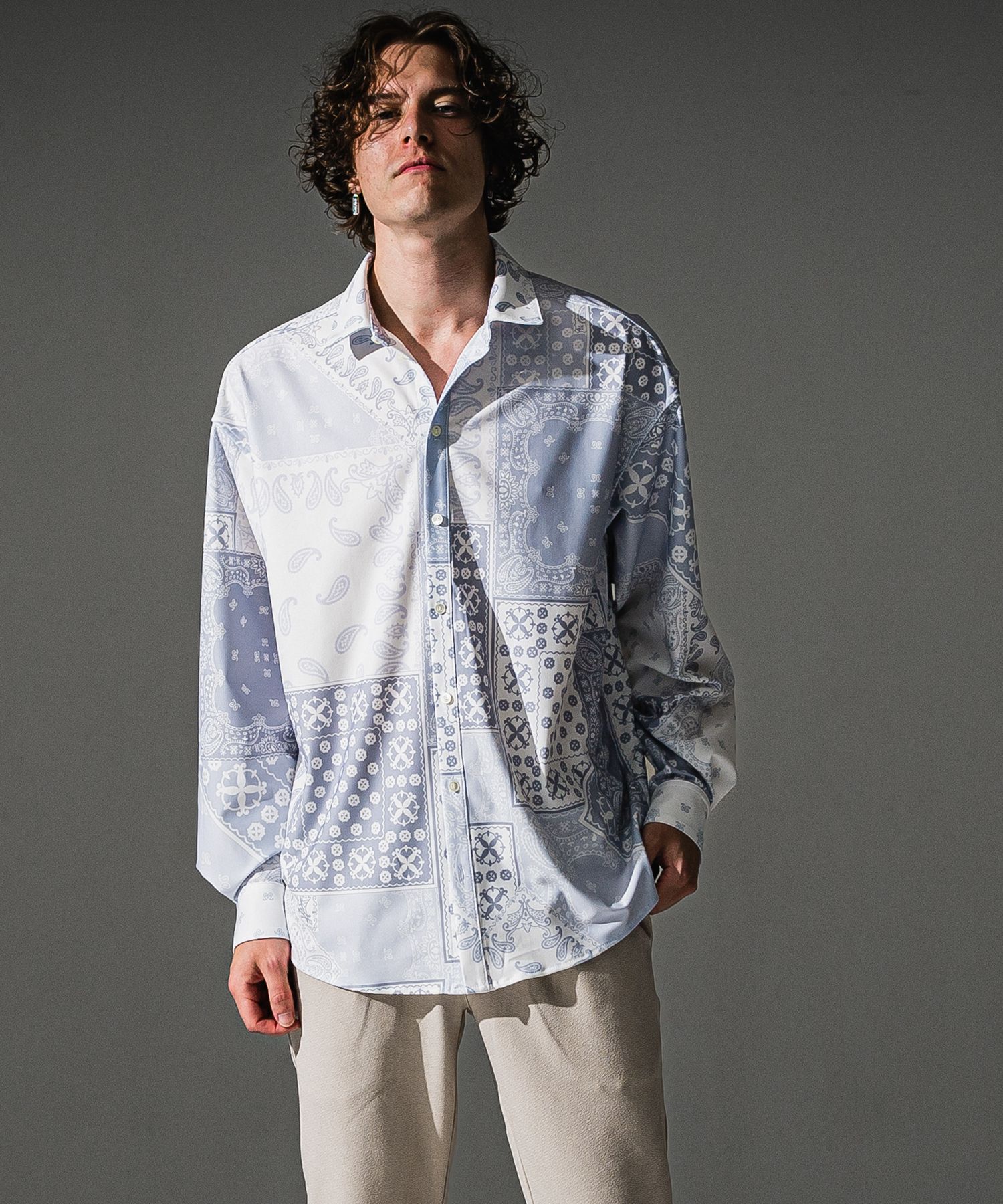 BANDANA JACK SHIRTS / RC41-SH-002 / オーバーサイズペイズリーシャツ / ホワイトバンダナ (8月下旬入荷予定)