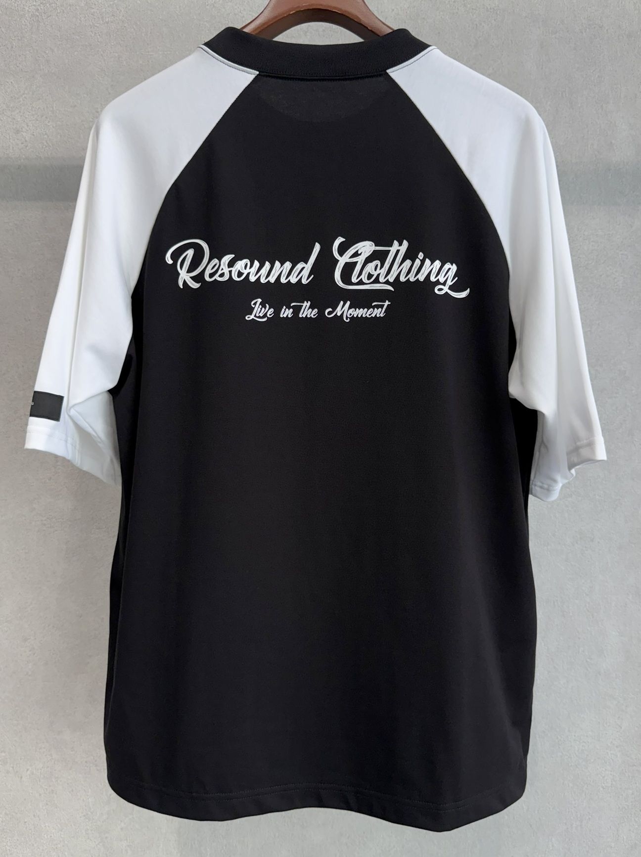 BACK RC RAGLAN OVER TEE / RC39-T-001 / バックロゴラグランビッグTシャツ / ブラック×ホワイト