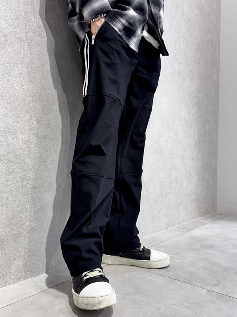 RESOUND新作チェックシャツ×ワイドラインパンツコーデ