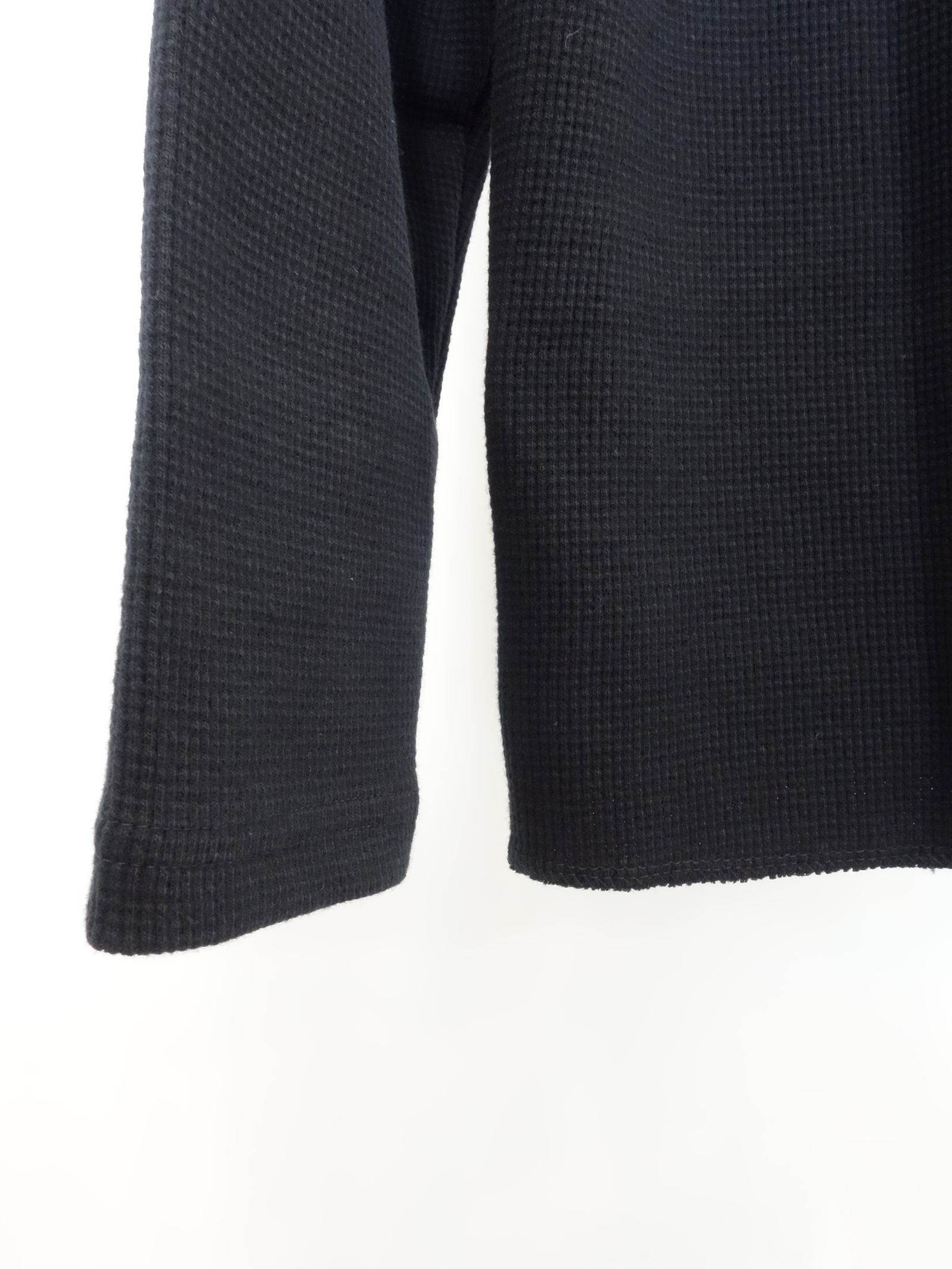ST COTTON WAFFLE THERMAL / BASIC-CUT-001 / サーマル長袖Tシャツ / ブラック