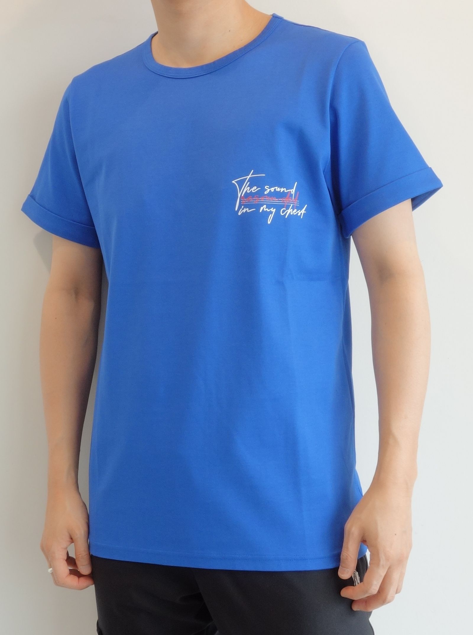 MESSAGE CHEST ROLL UP JERSEY TEE / RC20-T-003 / バックプリントTシャツ ※