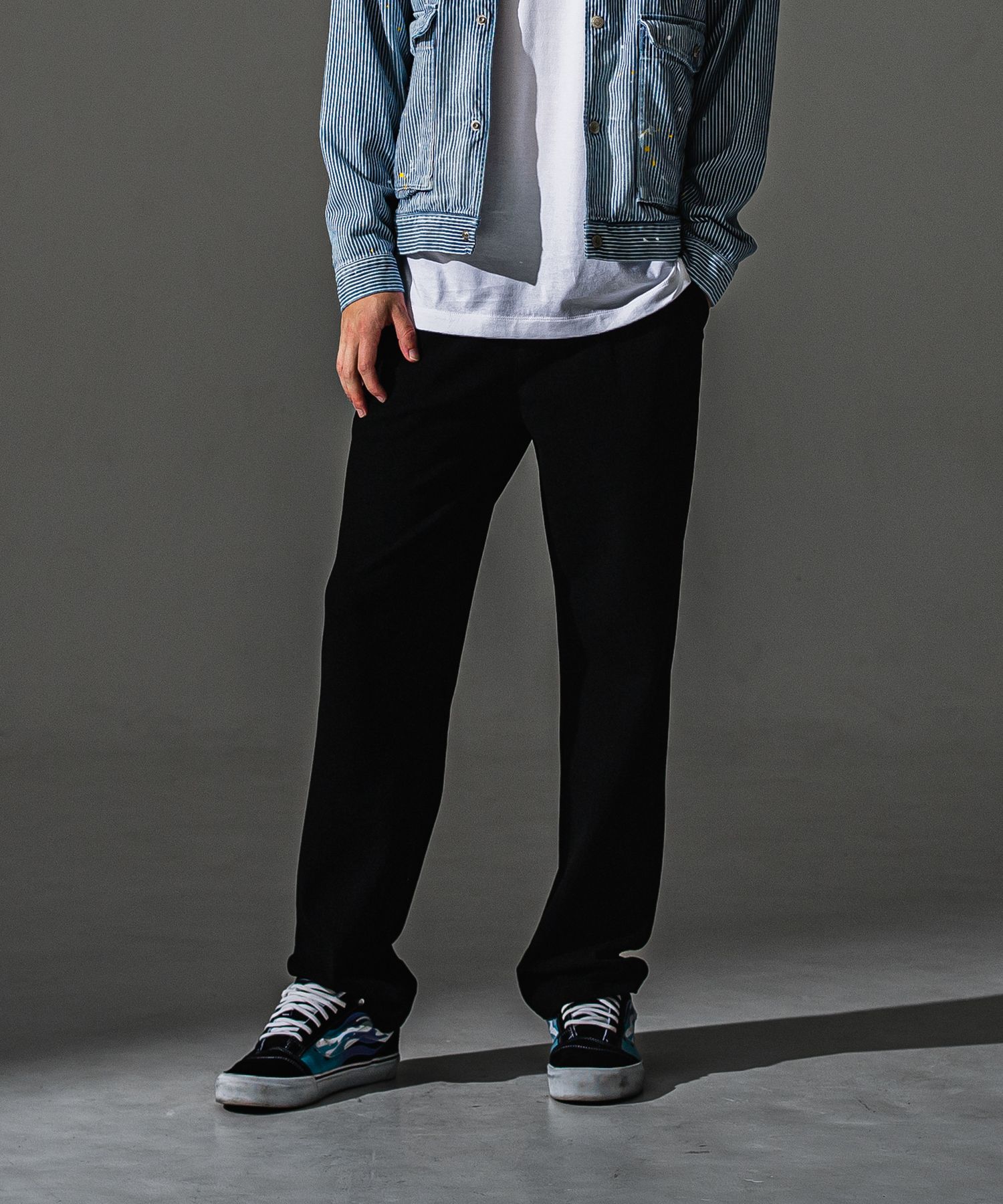 SEMI WIDE TUCK PANTS / RC41-ST-016WT / セミワイドタックパンツ / ブリスターブラック (7月下旬入荷予定)