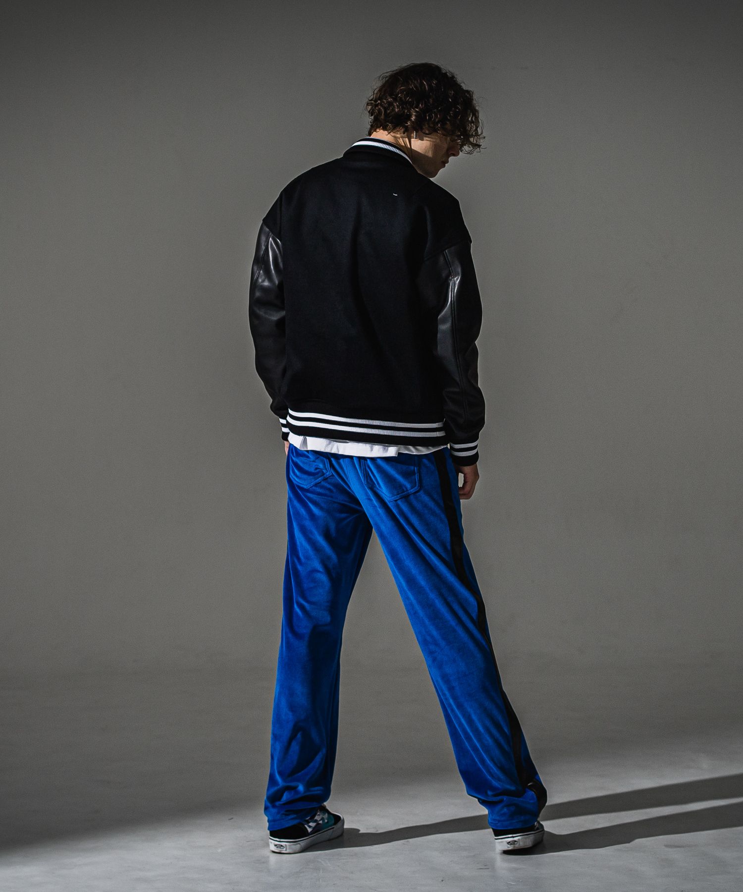 VELOUR SEMIWIDE TUCK PT / RC41-ST-044 / ベロアセミワイドタックパンツ / ブルー (9月中旬入荷予定)