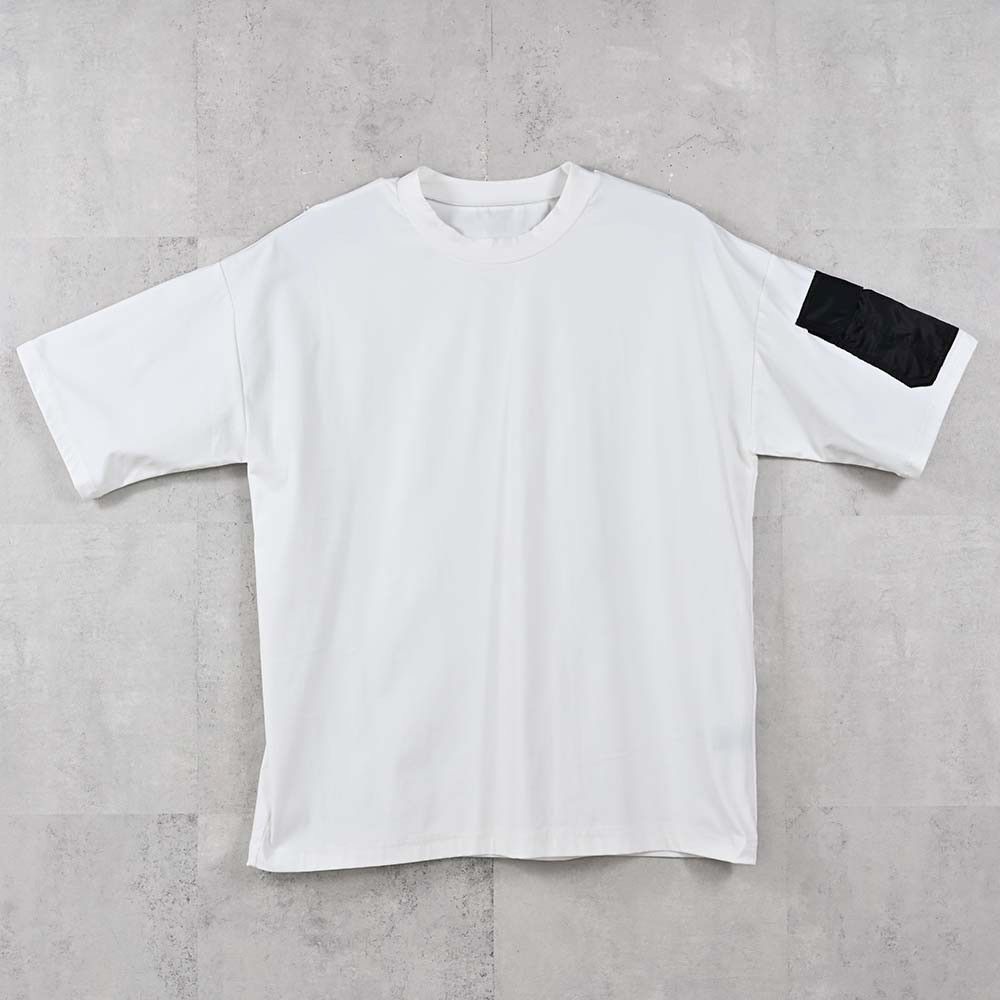 MILITARY NYLON OVER TEE / RC40-T-008 / ナイロンポケットビッグTシャツ / ホワイト (6月上旬入荷予定)