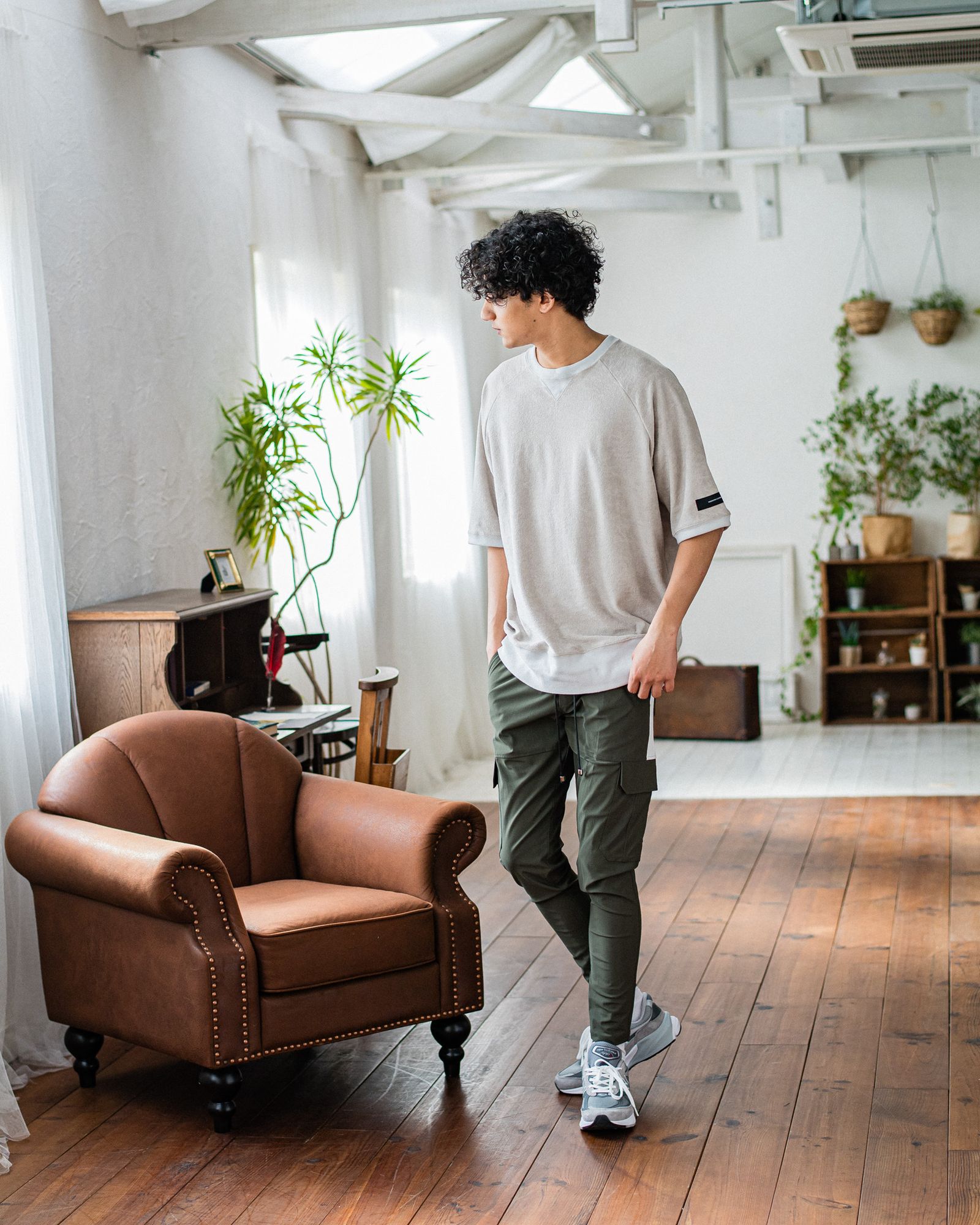 PILE HALF SLEEVE / RC32-T-007 / パイルビッグTシャツ / グレージュ