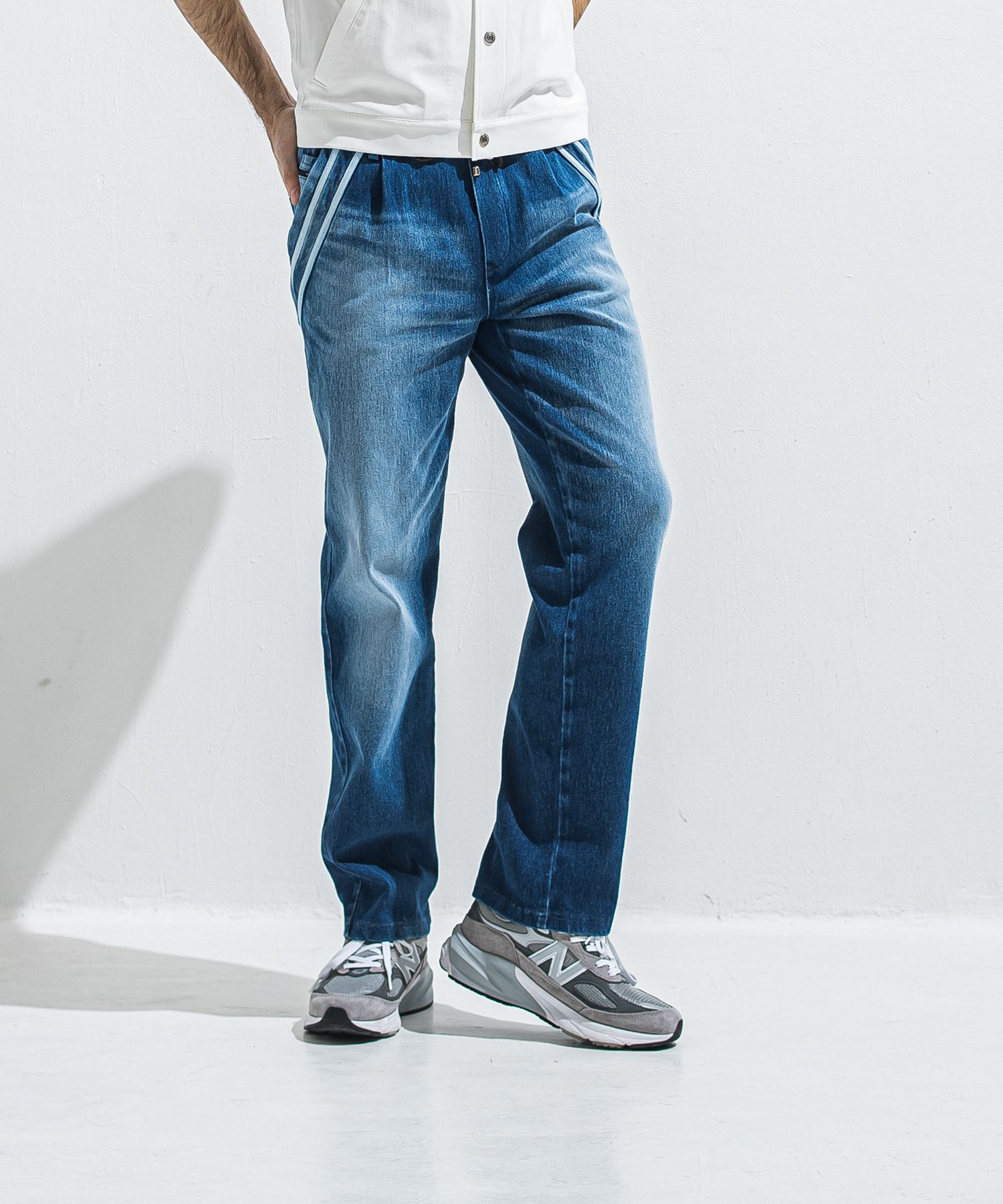 EDGE DENIM SEMI WIDE PT / RC40-ST-014WTD / デニムジャージセミワイドラインパンツ / ダークインディゴ (5月中旬入荷予定)