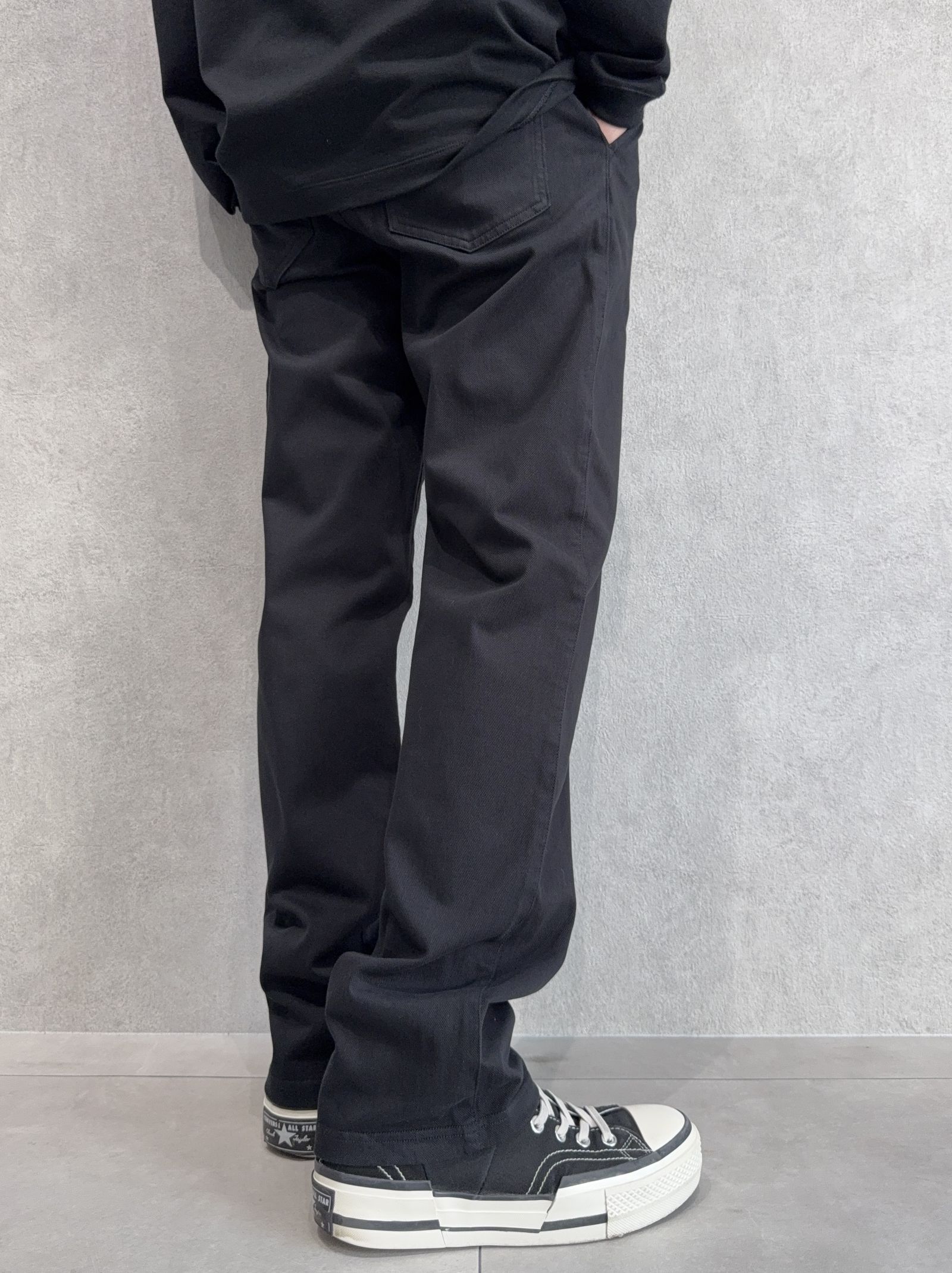 DENIM JERSEY WIDE PT / RC41-ST-016WTD / ライトオンスデニムジャージセミワイドパンツ / ブラック