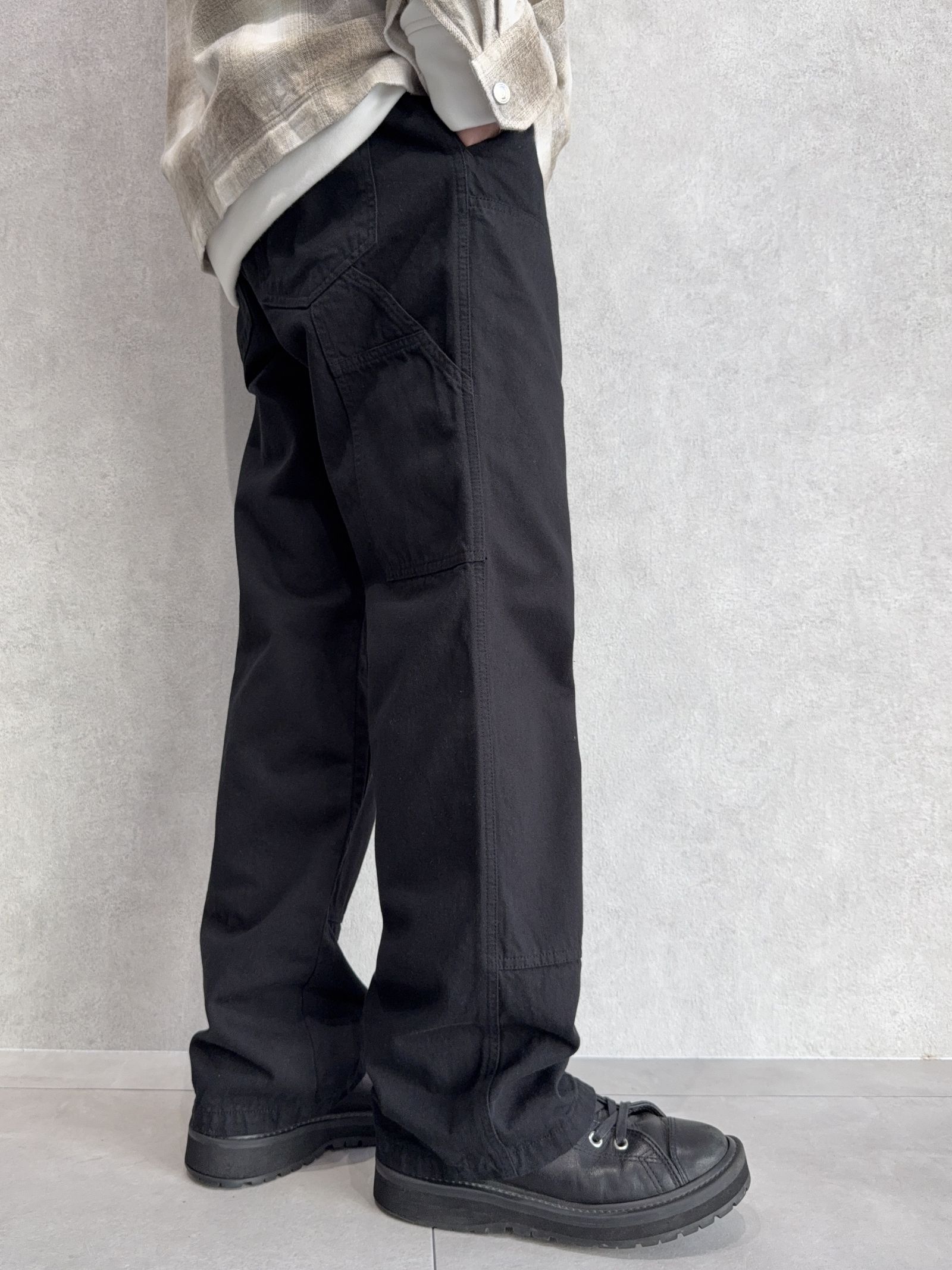 DOUBLE KNEE PT / RC39-ST-041 / ダブルニーワイドデニムパンツ / ブラック