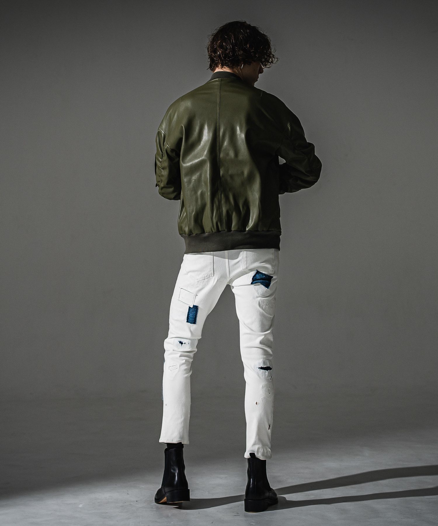 MICK DENIM JERSEY / BASIC-ST-020 / デニムジャージテーパードパンツ / ホワイトリメイク (9月上旬入荷予定)