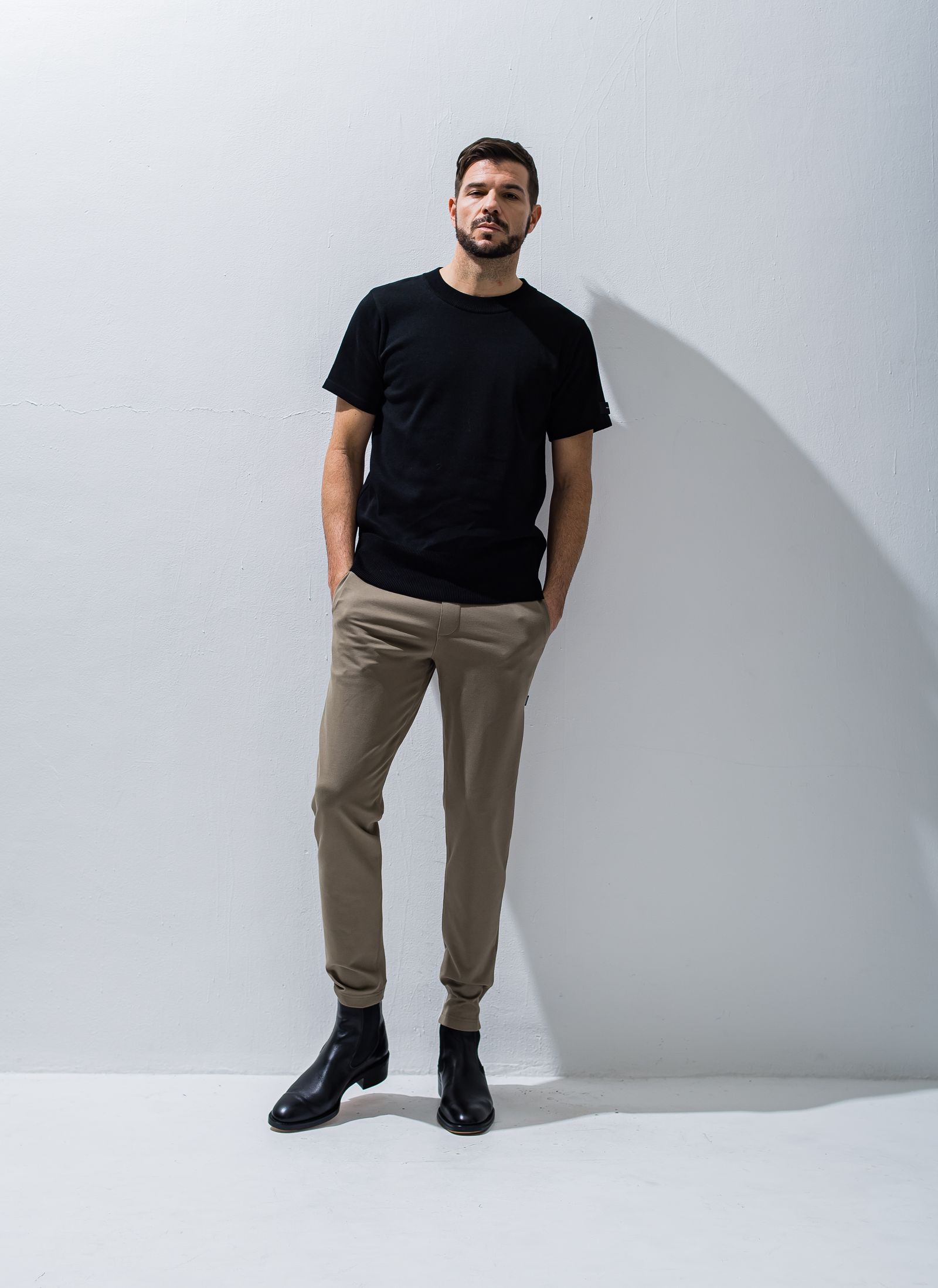 SILK HALF KNT / RC28-K-001 / 無地半袖サマーニット / ブラック