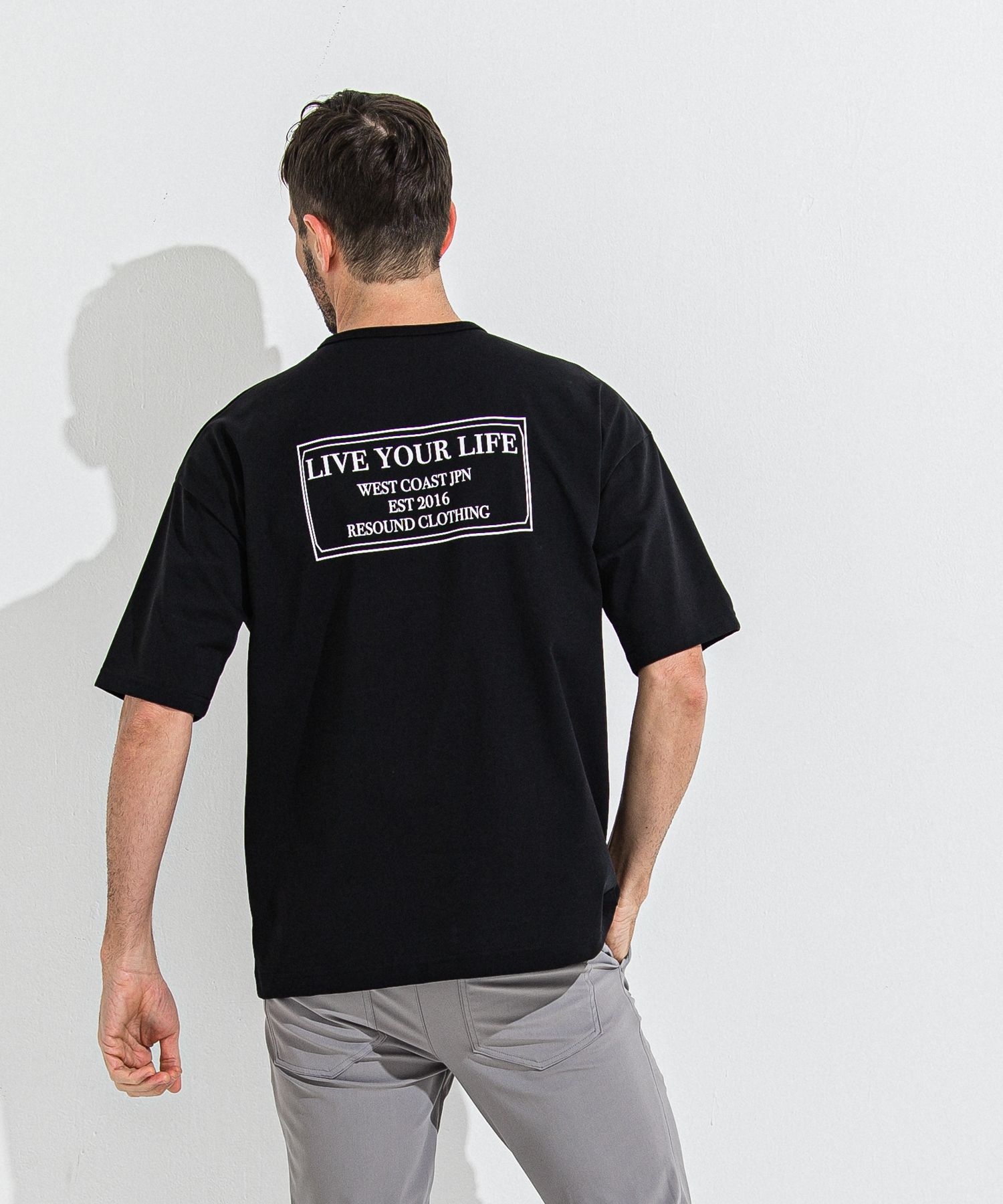 CREW OVER TEE / RC36-T-007 / バックプリントビッグTシャツ / ブラック