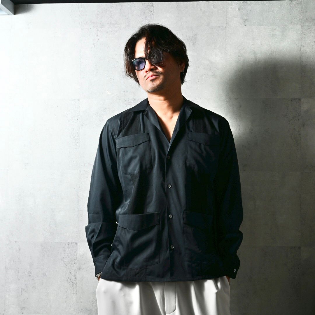 GUAYABERA SHIRTS / DP1-SH-002 / キューバシャツ / ブラック (3月中旬入荷予定)