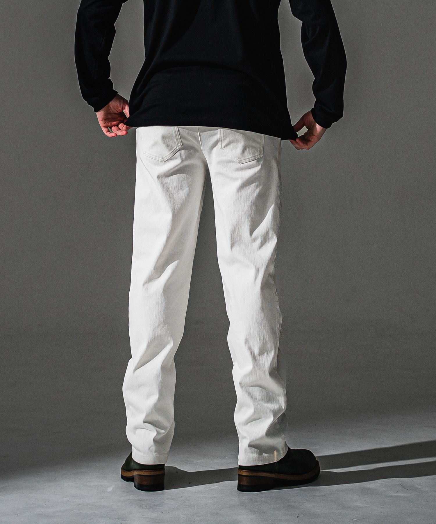 DENIM JERSEY WIDE PT / RC41-ST-016WTD / ライトオンスデニムジャージセミワイドパンツ / ホワイト (8月中旬入荷予定)