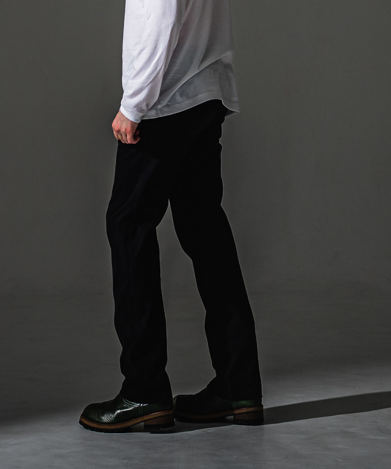 DENIM JERSEY WIDE PT / RC41-ST-016WTD / ライトオンスデニムジャージセミワイドパンツ / ブラック (8月中旬入荷予定)