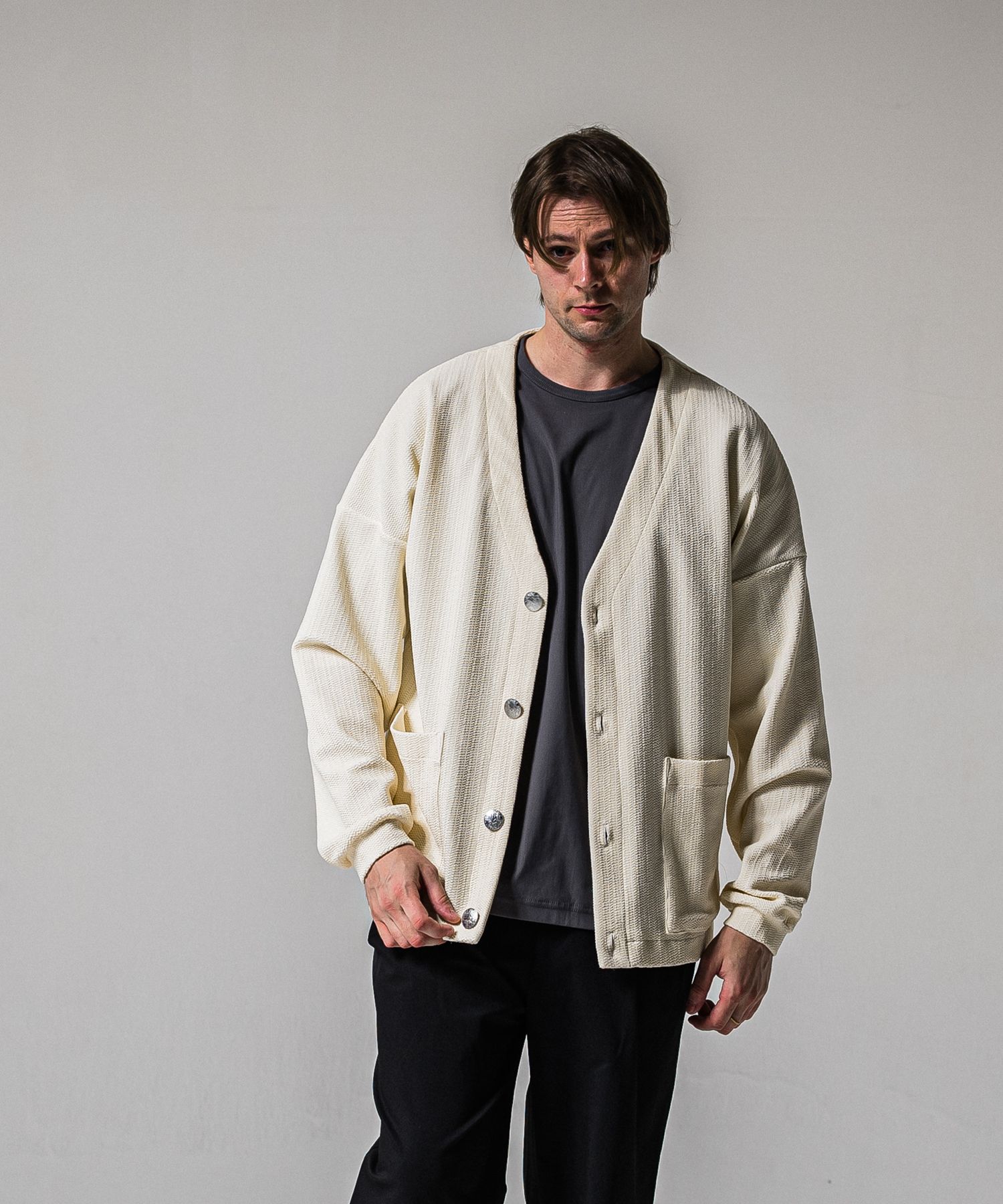 BLISTER KNIT C/D / RC39-C-005 / ブリスターニットカーディガン / オフホワイト (1月下旬入荷予定)