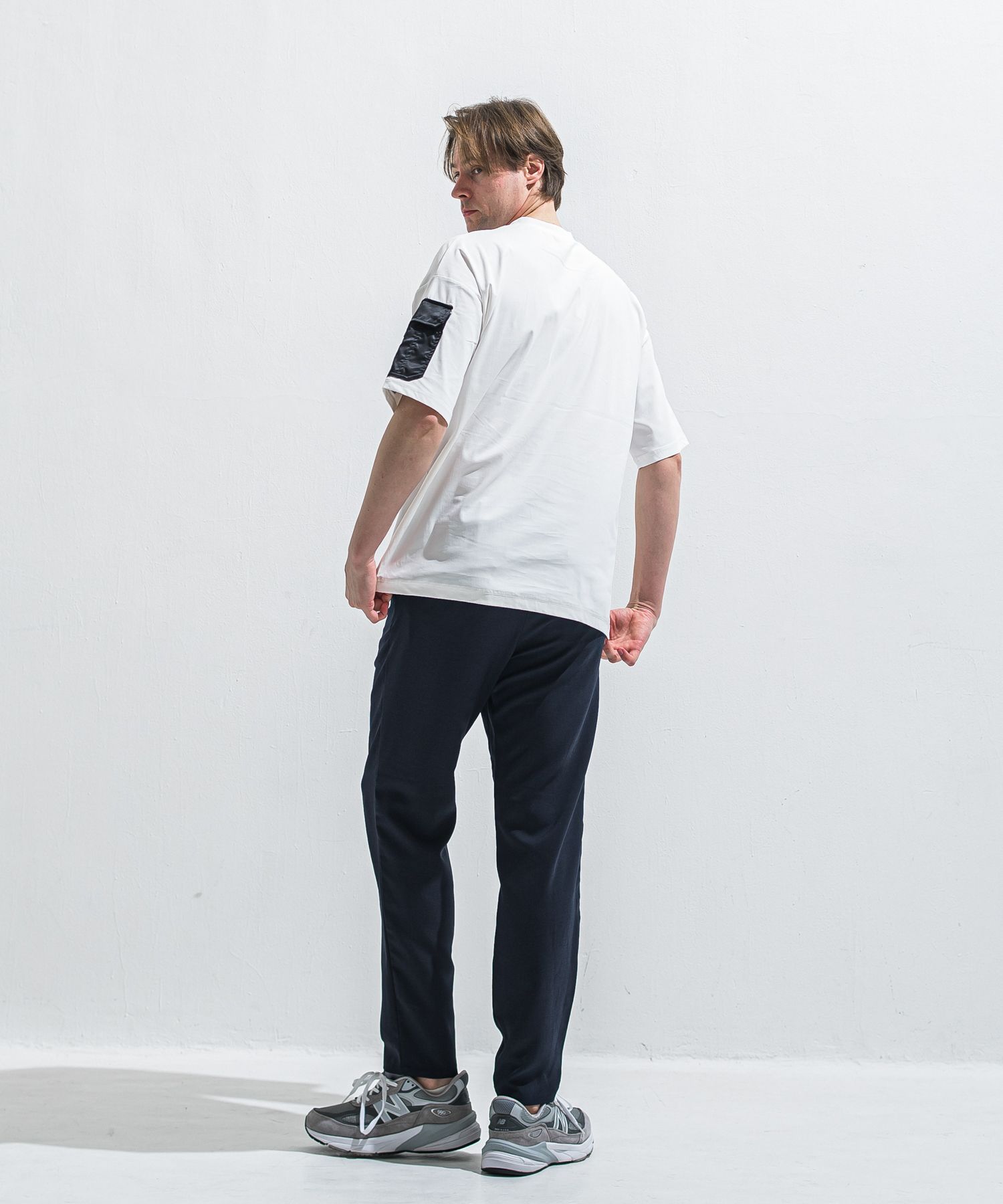 PAT WIDE EASY PANTS / RC40-ST-036BN / ワイドテーパードパンツ / ツイルネイビー (4月中旬入荷予定)