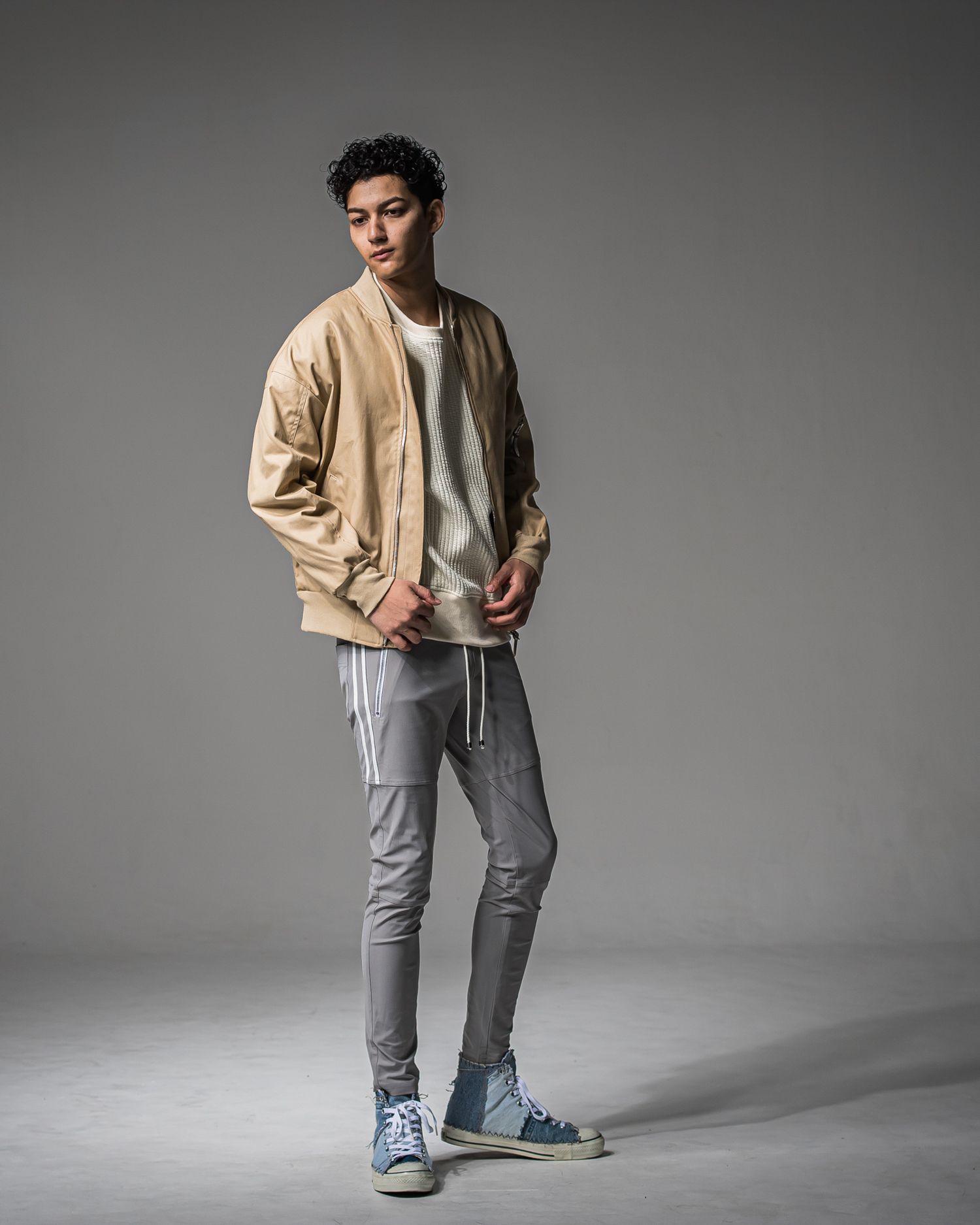 STRIPE QUILTING DROP TRAINER / RC37-C-003 / ストライプキルティングトレーナー / オフホワイト (9月下旬入荷予定)