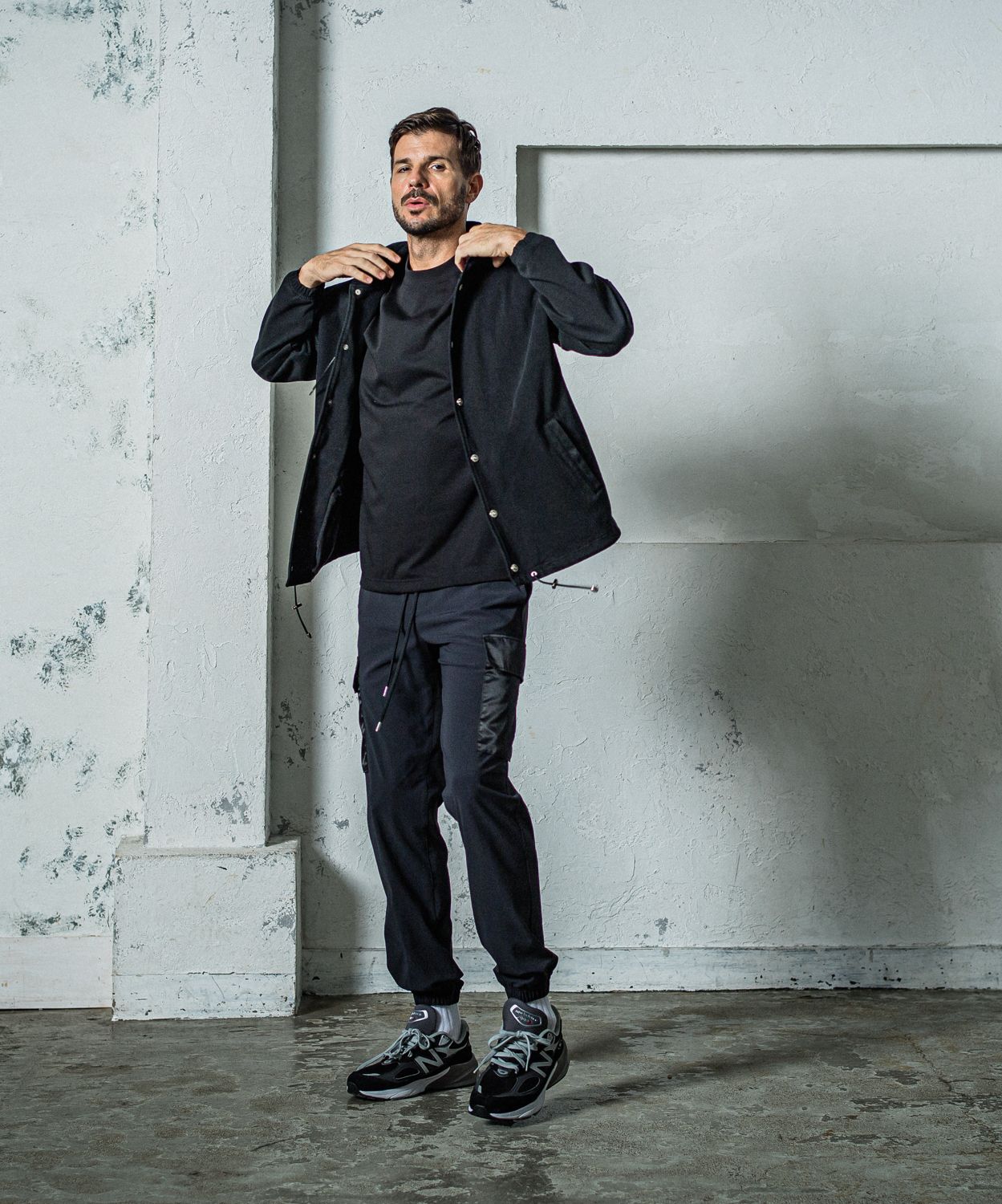 NY PT CARGO PANTS / RC35-ST-035 / ナイロン裾ゴムイージーカーゴパンツ / ブラック