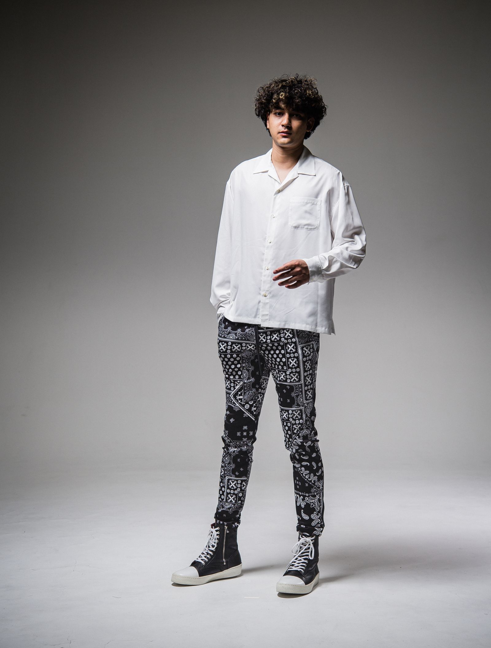 CHRIS EASY PANTS / RC25-ST-016 / バンダナイージーパンツ / ペイズリーブラック※