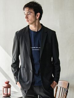 GARY JACKET / RC31-JK-001 / タイトフィットテーラードジャケット / シアサッカー ブラック