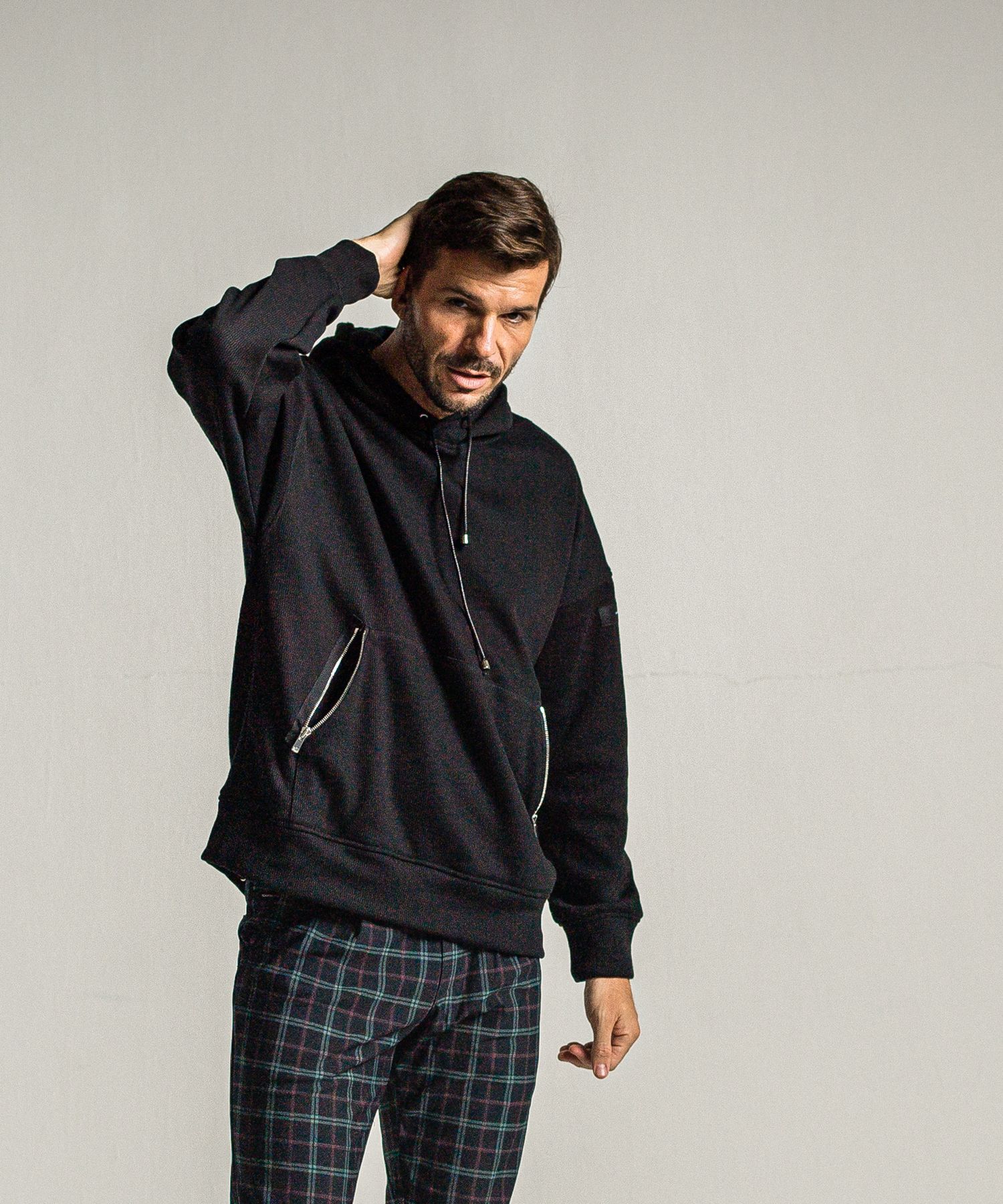 SHAGGY FLEECE THERMAL PULLOVER HOODIE / RC34-C-003 / 裏起毛サーマルパーカー / ブラック
