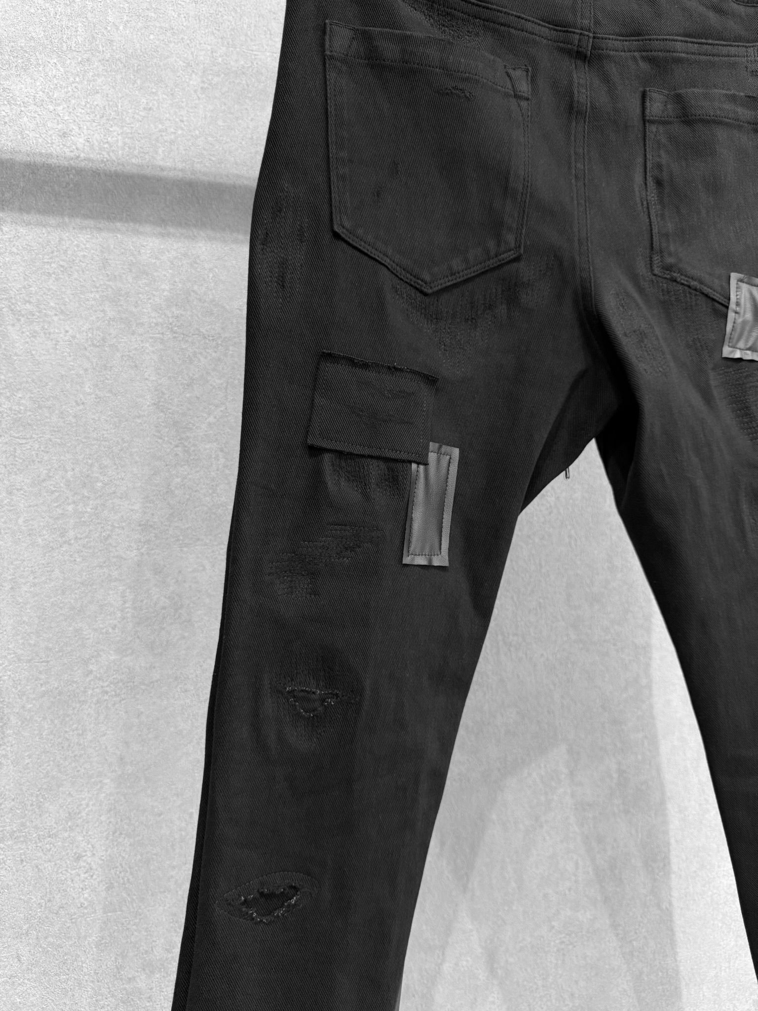 MICK DENIM JERSEY / BASIC-ST-020 / デニムジャージテーパードパンツ / ブラックリメイク